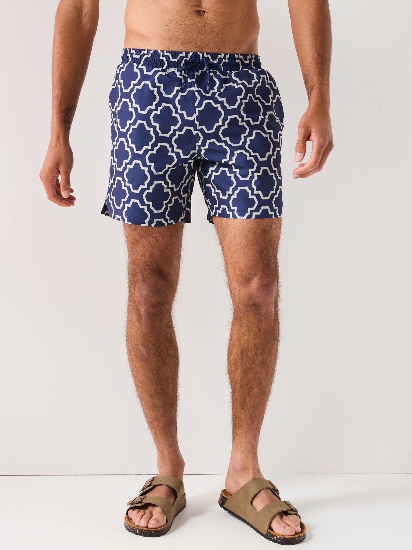 undefined Farah Colbert Medieval Print Swim Shorts- Blue