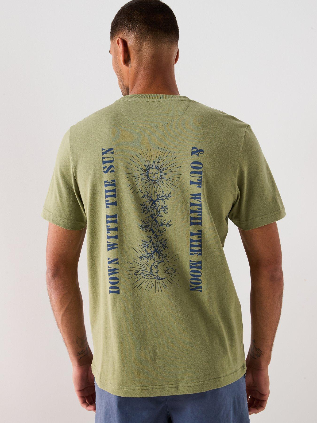Image 1 of 6 of Farah Bulford Back Print Graphic T-shirt- Green