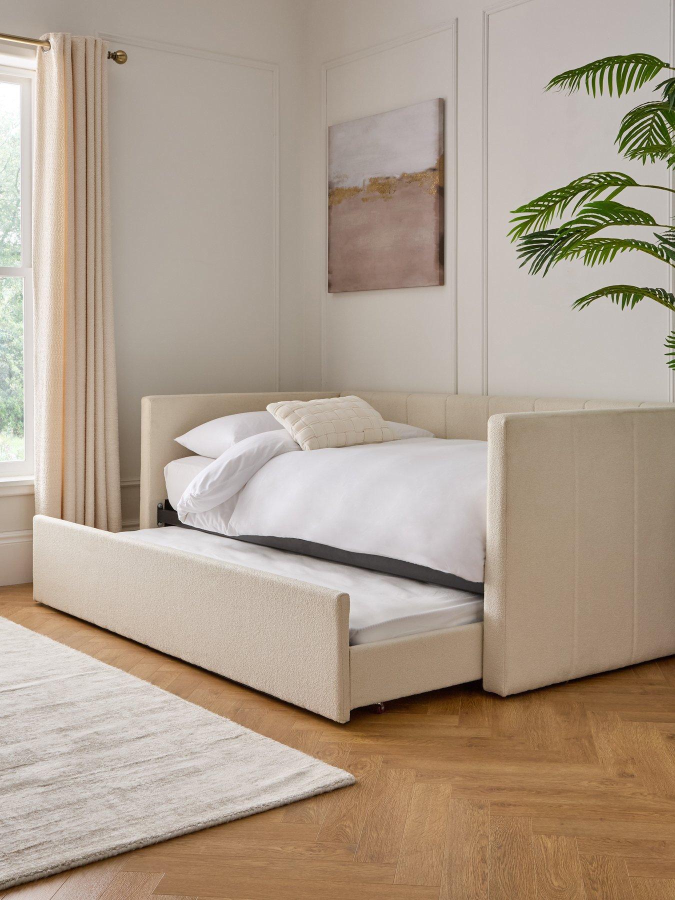 Image 1 of 7 of The Very Collection Floren Boucle Day Bed with Low Level Trundle and Mattress Options (Buy &amp; SAVE!)&nbsp;- FSC&reg; Certified