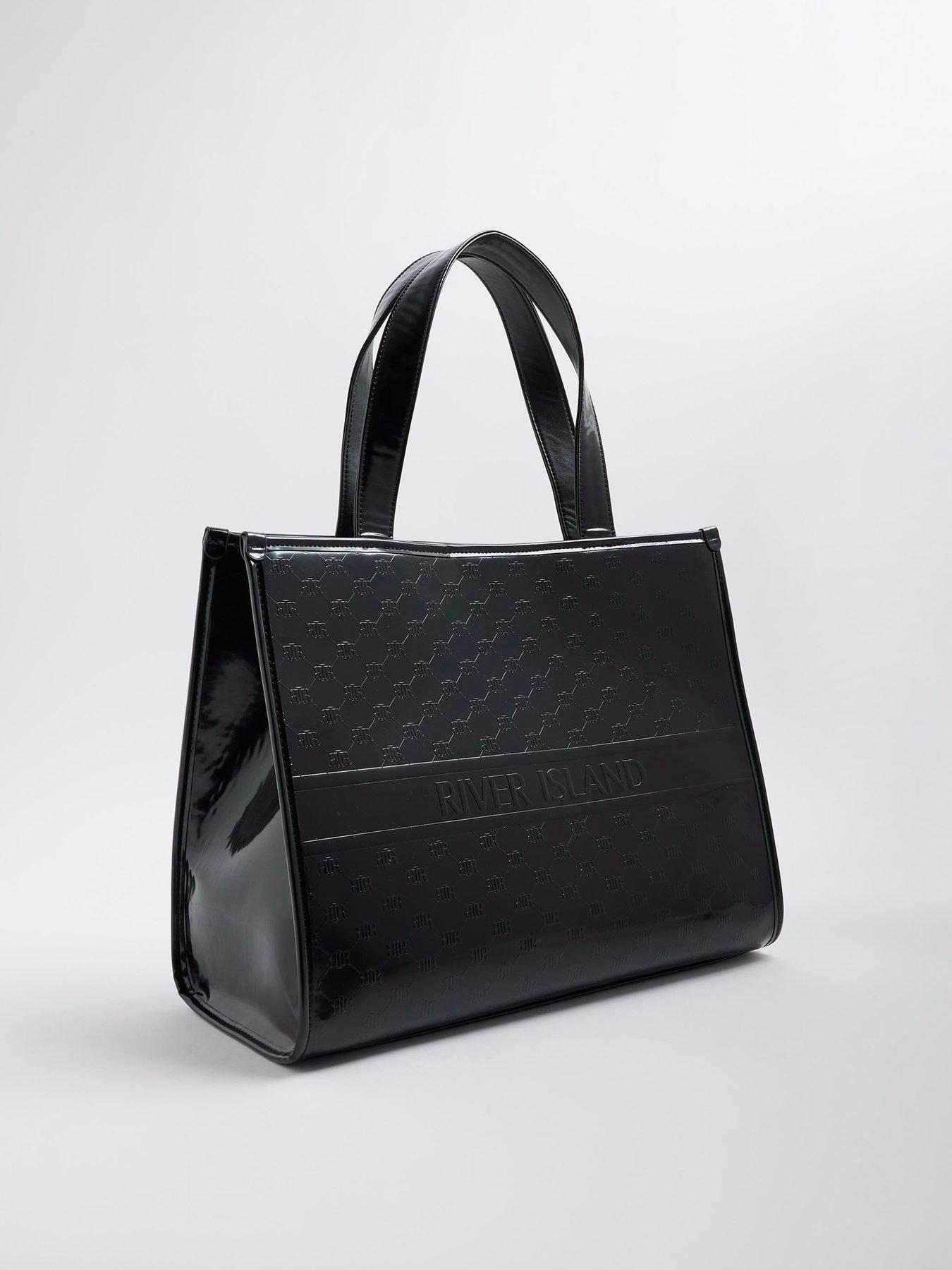 Image 4 of 5 of River Island RI Embossed Shopper - Black