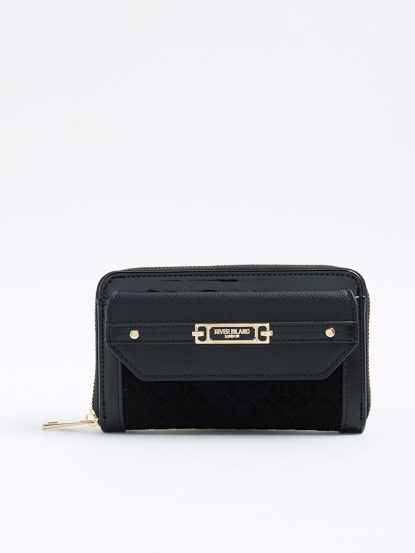 River Island Embossed Envelope Bag - Black