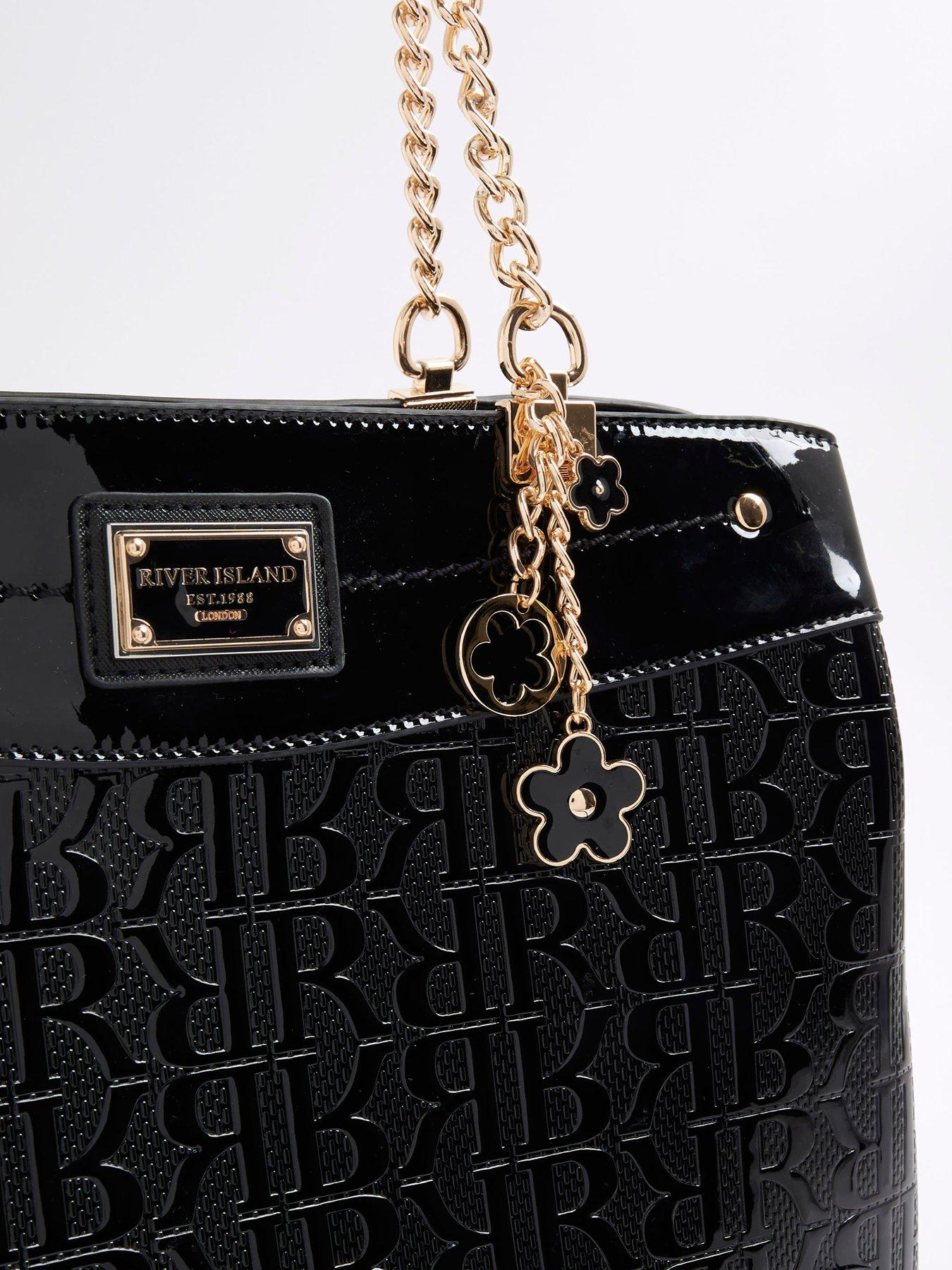 River Island Black Shoulder Bag With Chain Strap River Island