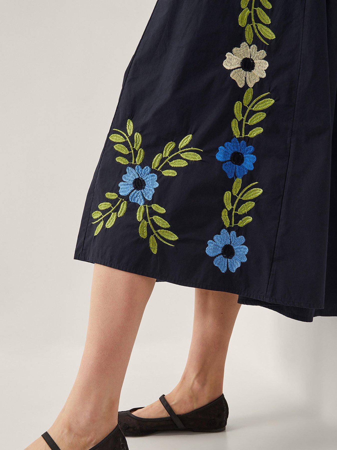 Image 3 of 4 of Monsoon Shona Embroided Dress - Black
