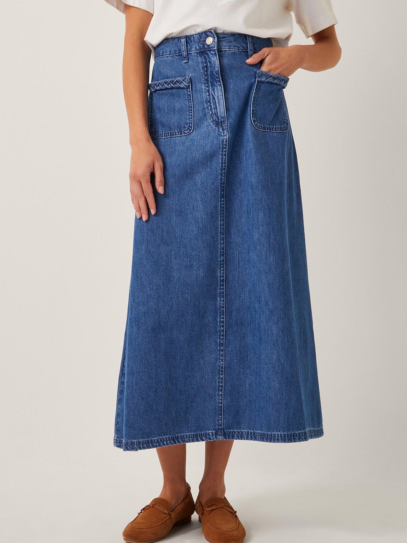 undefined Martha Plait Skirt - Denim Blue