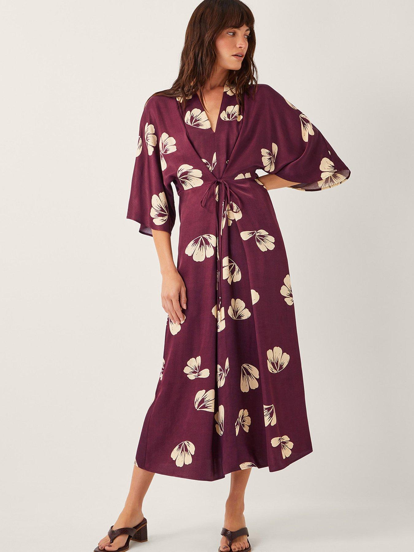 undefined Roz Floral Dress - Burgundy