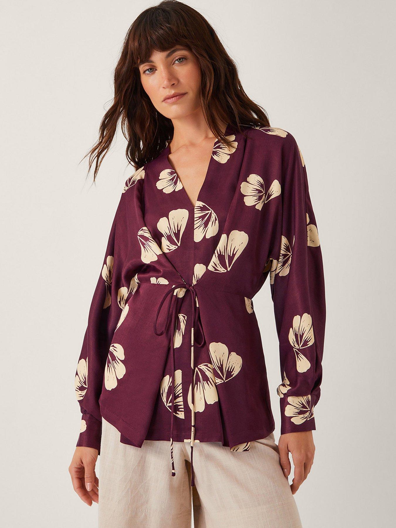 undefined Roz Floral Top - Burgundy
