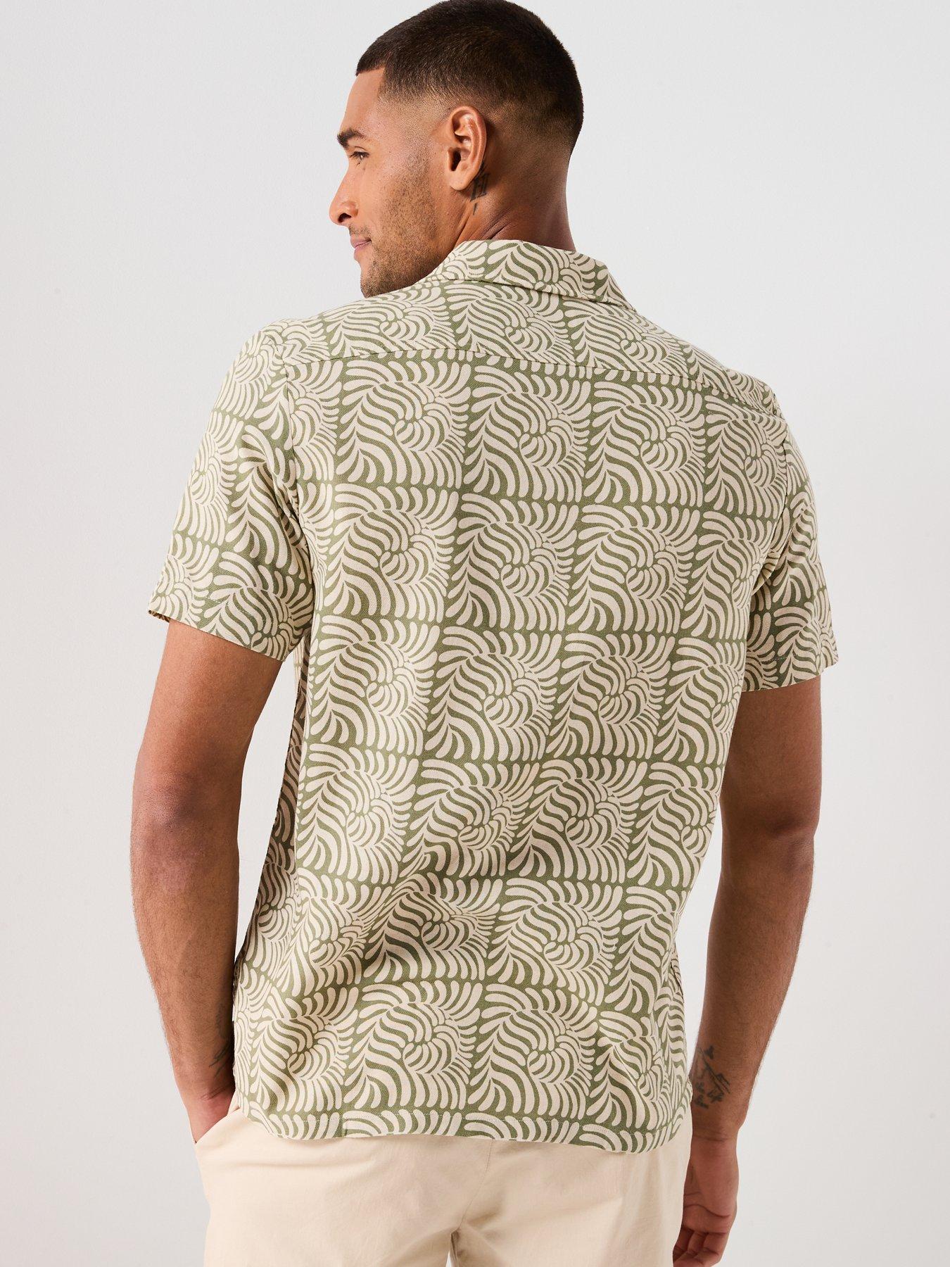 Image 2 of 4 of Farah Cadmun Print Short Sleeve Shirt- Green