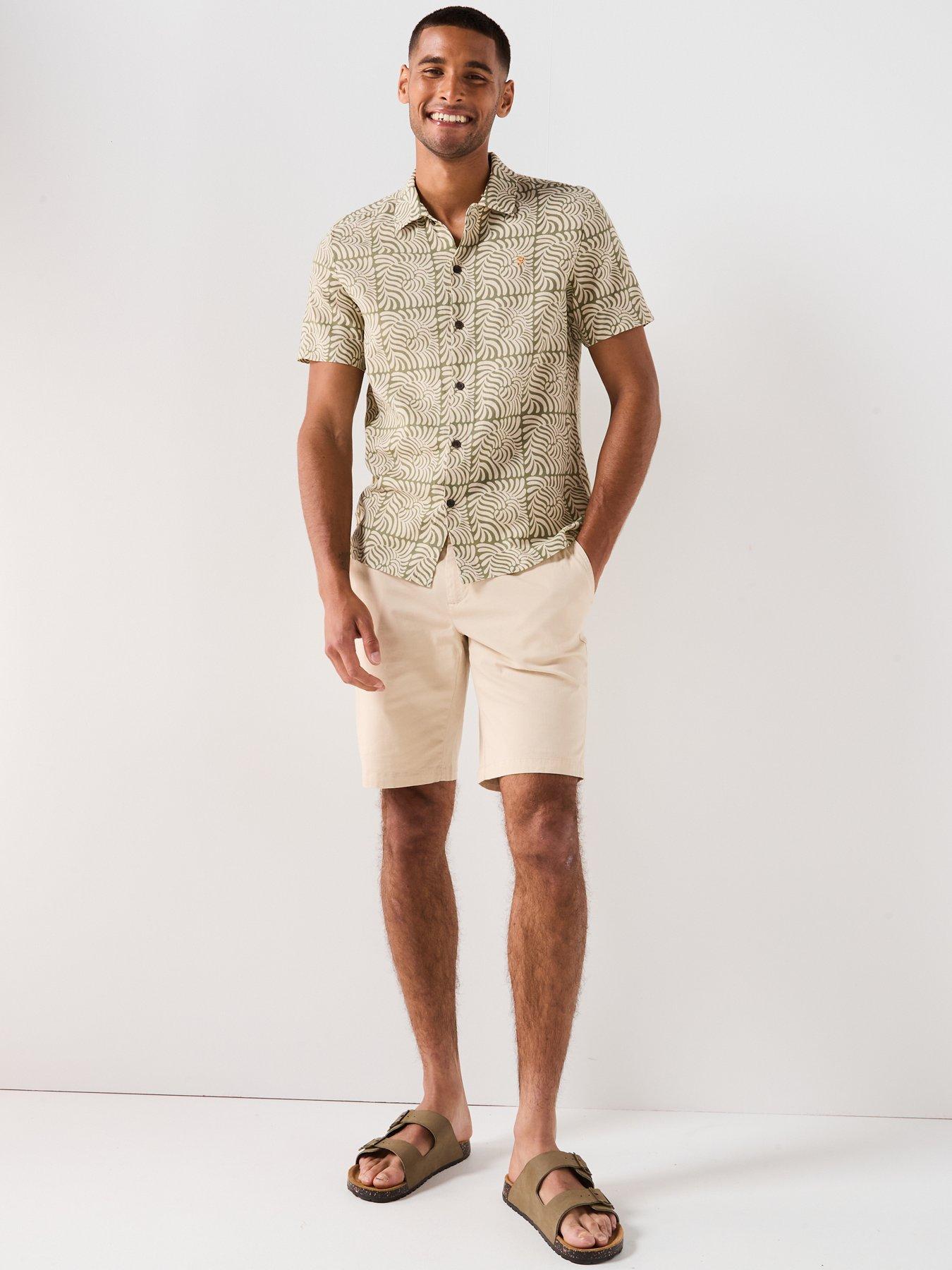 Image 3 of 4 of Farah Cadmun Print Short Sleeve Shirt- Green