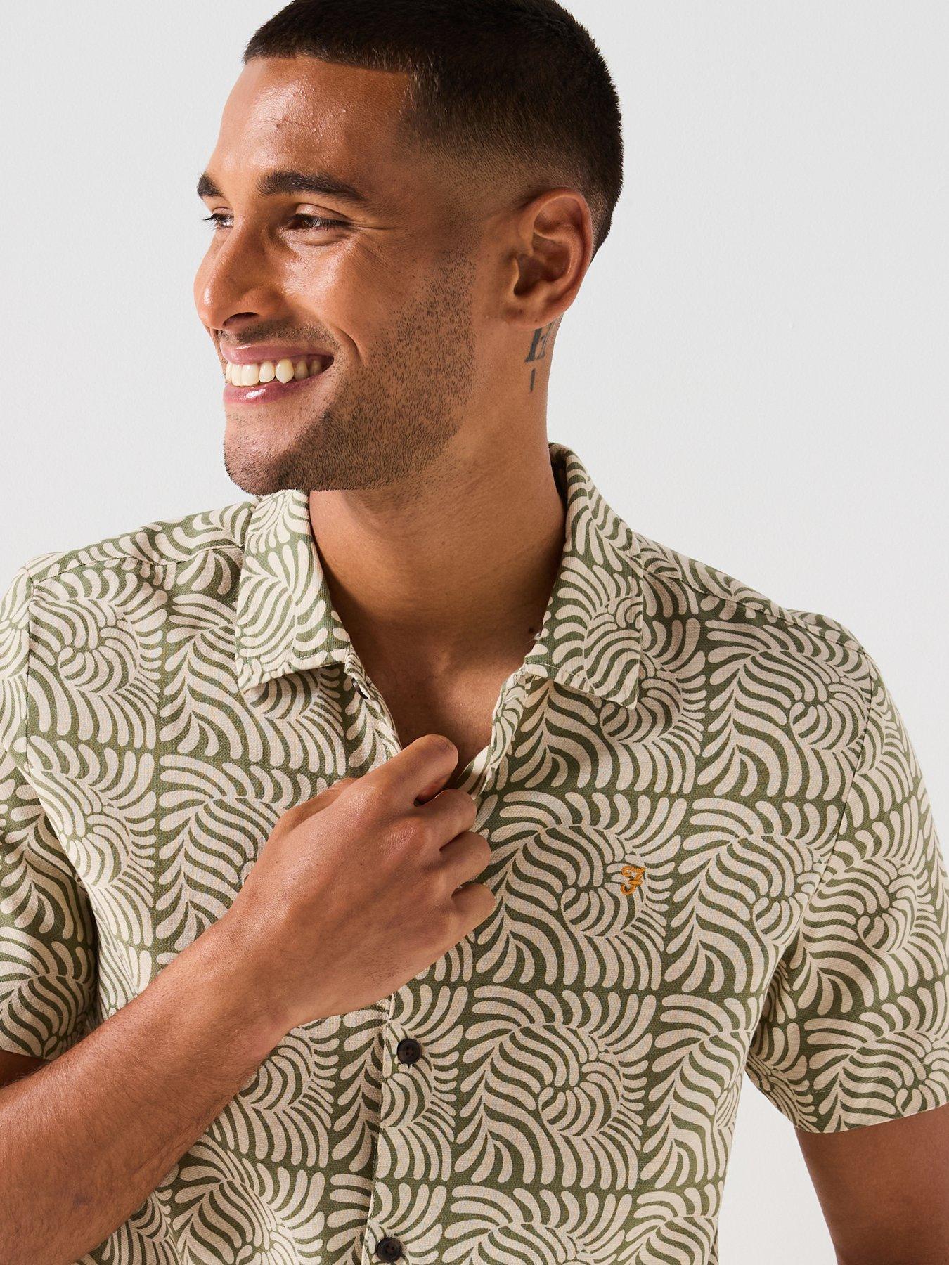 Image 4 of 4 of Farah Cadmun Print Short Sleeve Shirt- Green