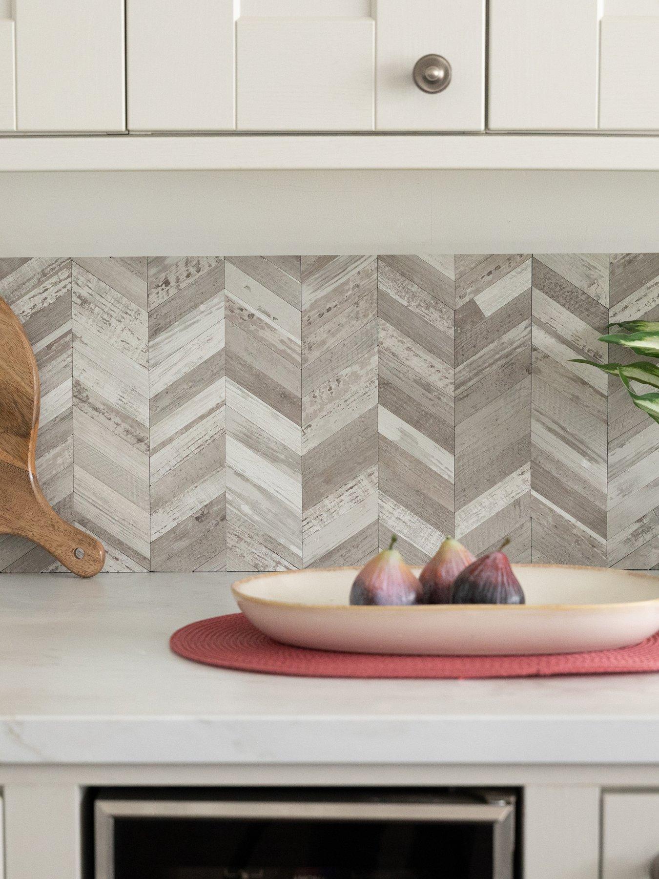 undefined Herringbone Premium Self Adhesive Composite Wall Tiles 29.6cm (w) X 25.3cm (h) X 3mm (d) - 5 Pack