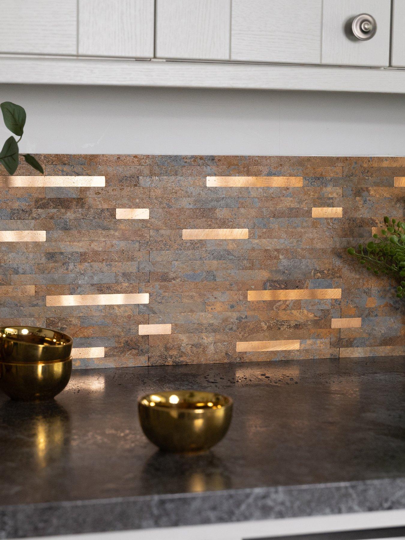 undefined Slate Premium Self Adhesive Composite Wall Tiles 29.2cm (w) X 29.7cm (h) X 3mm (d) - 10 Pack
