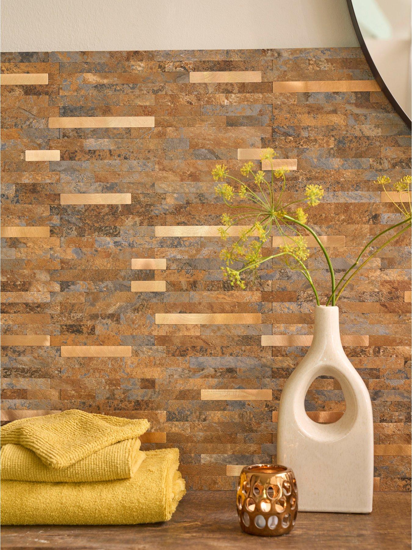 Image 6 of 8 of D-C-Fix Slate Premium Self Adhesive Composite Wall Tiles 29.2cm (w) X 29.7cm (h) X 3mm (d) - 10 Pack