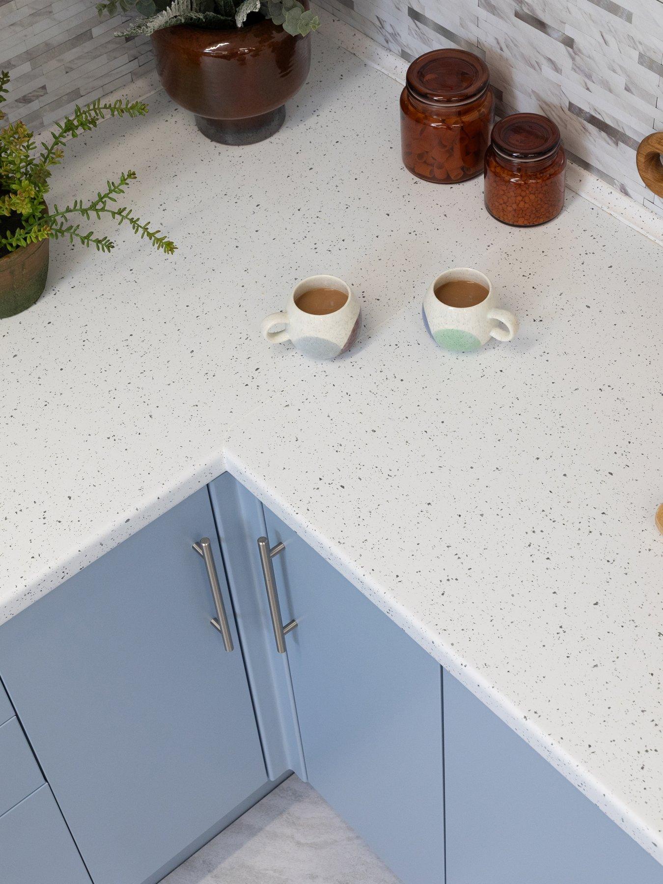 undefined White Granite Quartz Matt Self Adhesive Vinyl Wrap 67.5cm X 2m (3 Rolls)