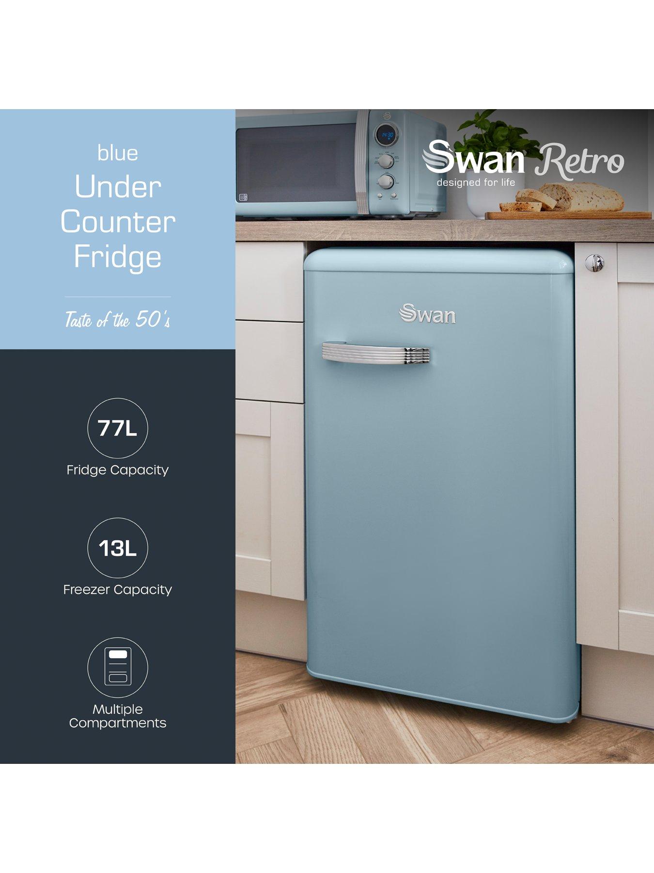 Image 2 of 6 of Swan SR11035BLNE Retro Under Counter Fridge, 90L - Blue