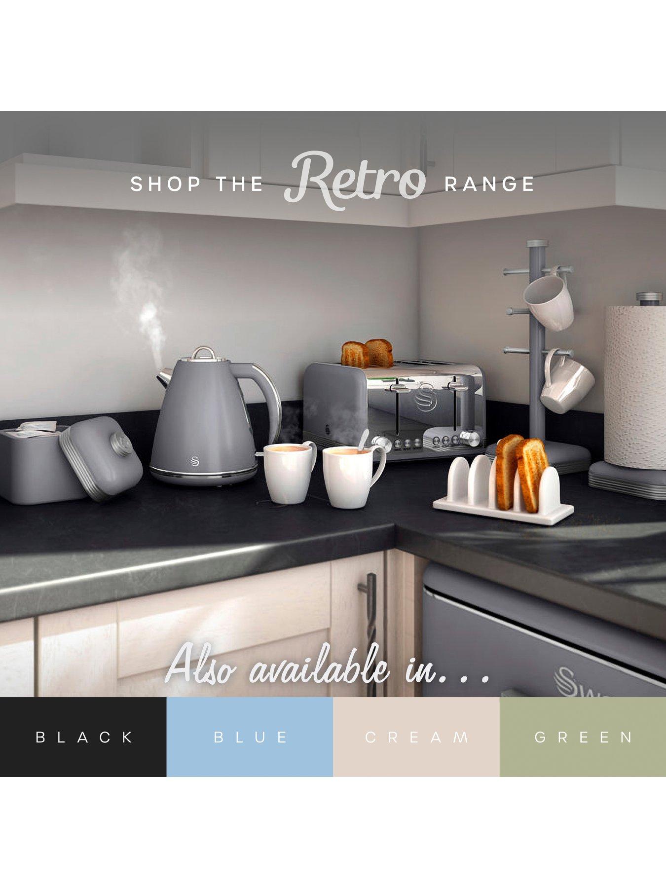 Image 5 of 6 of Swan SR11035GRNE Retro Grey Under-Counter Fridge 90L