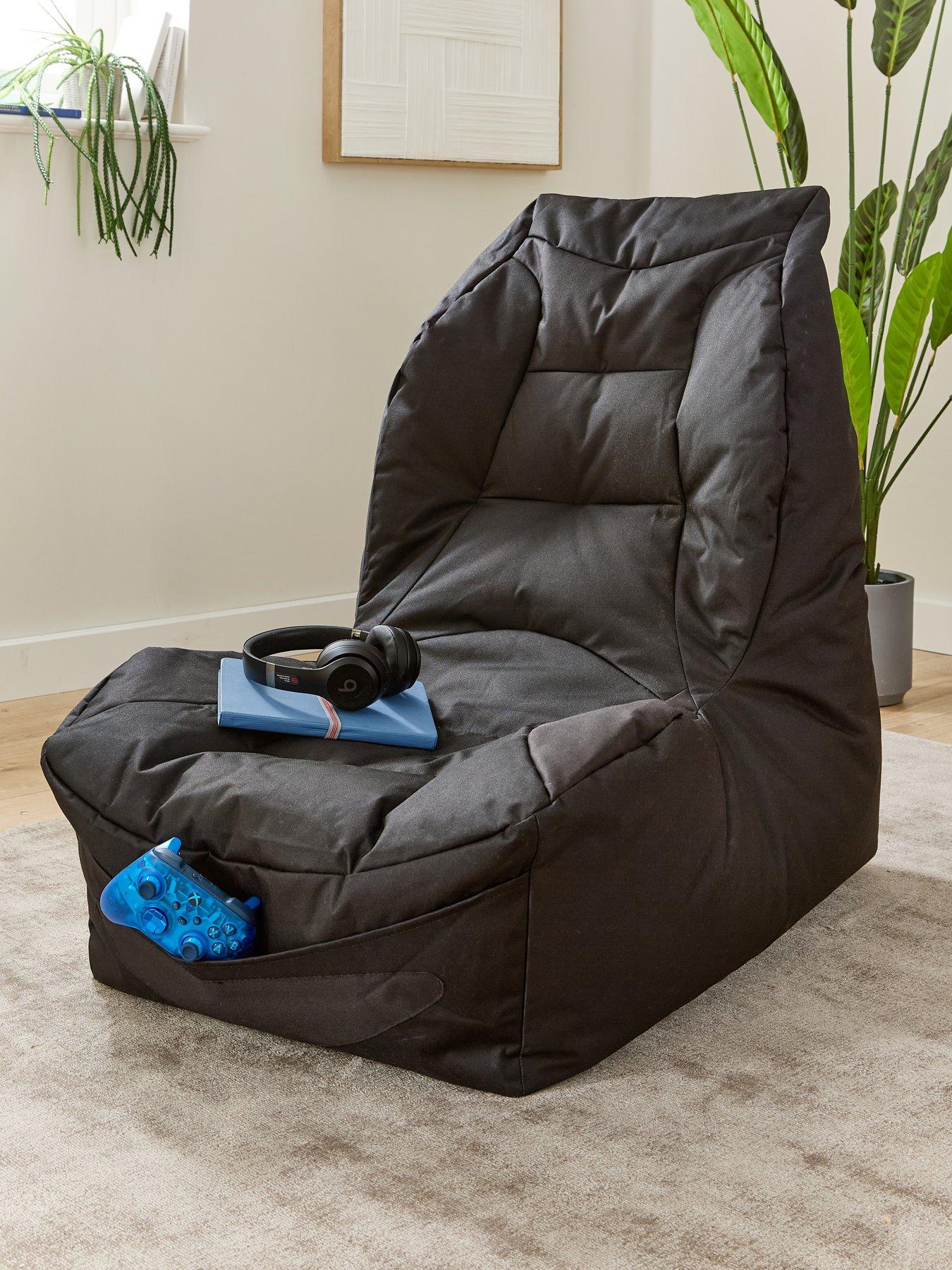 undefined Teen Gaming Beanbag Chair- Black