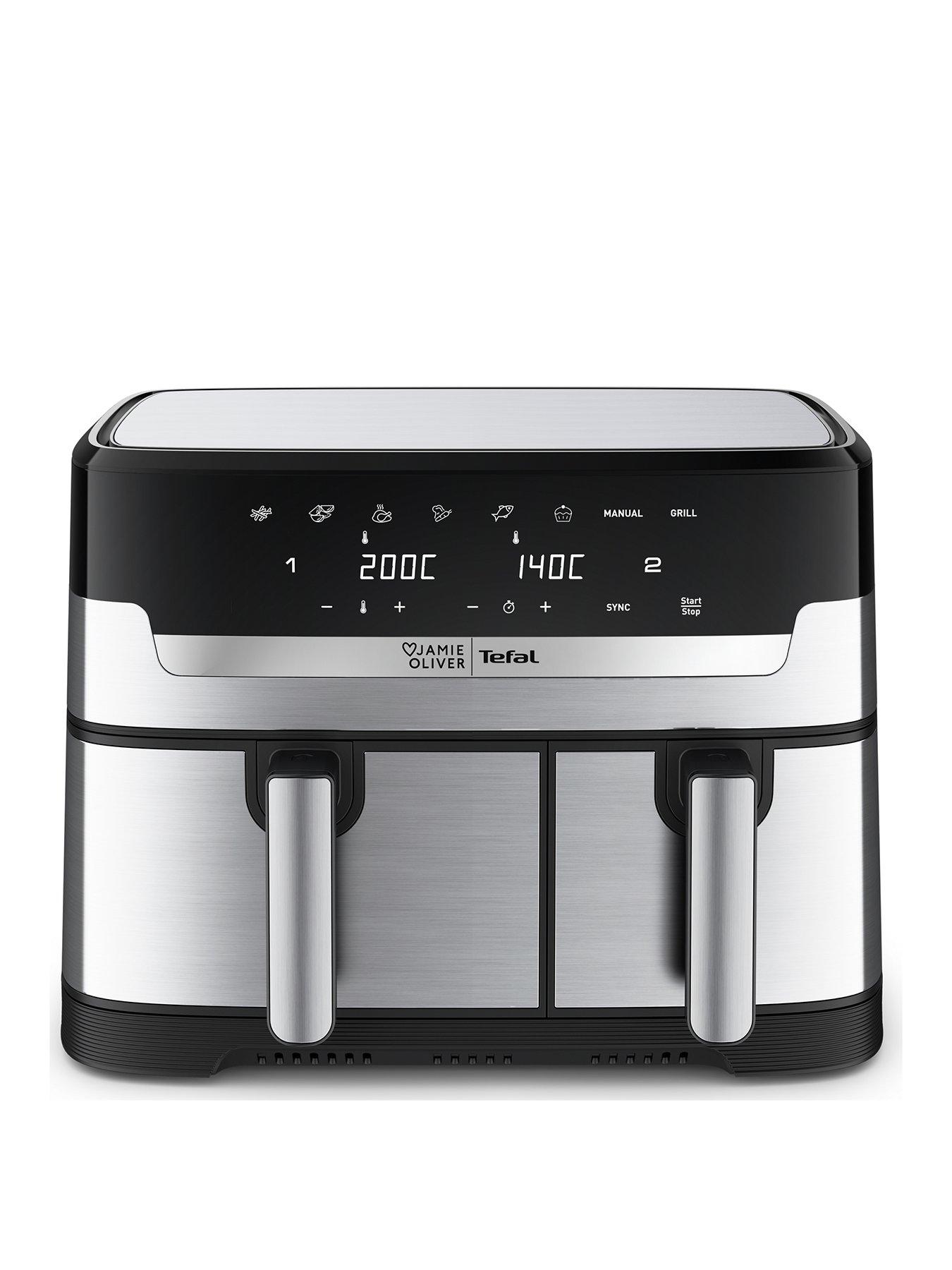 Image of Tefal Jamie Oliver by Tefal Easy Fry 8.3L Dual Air Fryer EY90JDG0 Silver