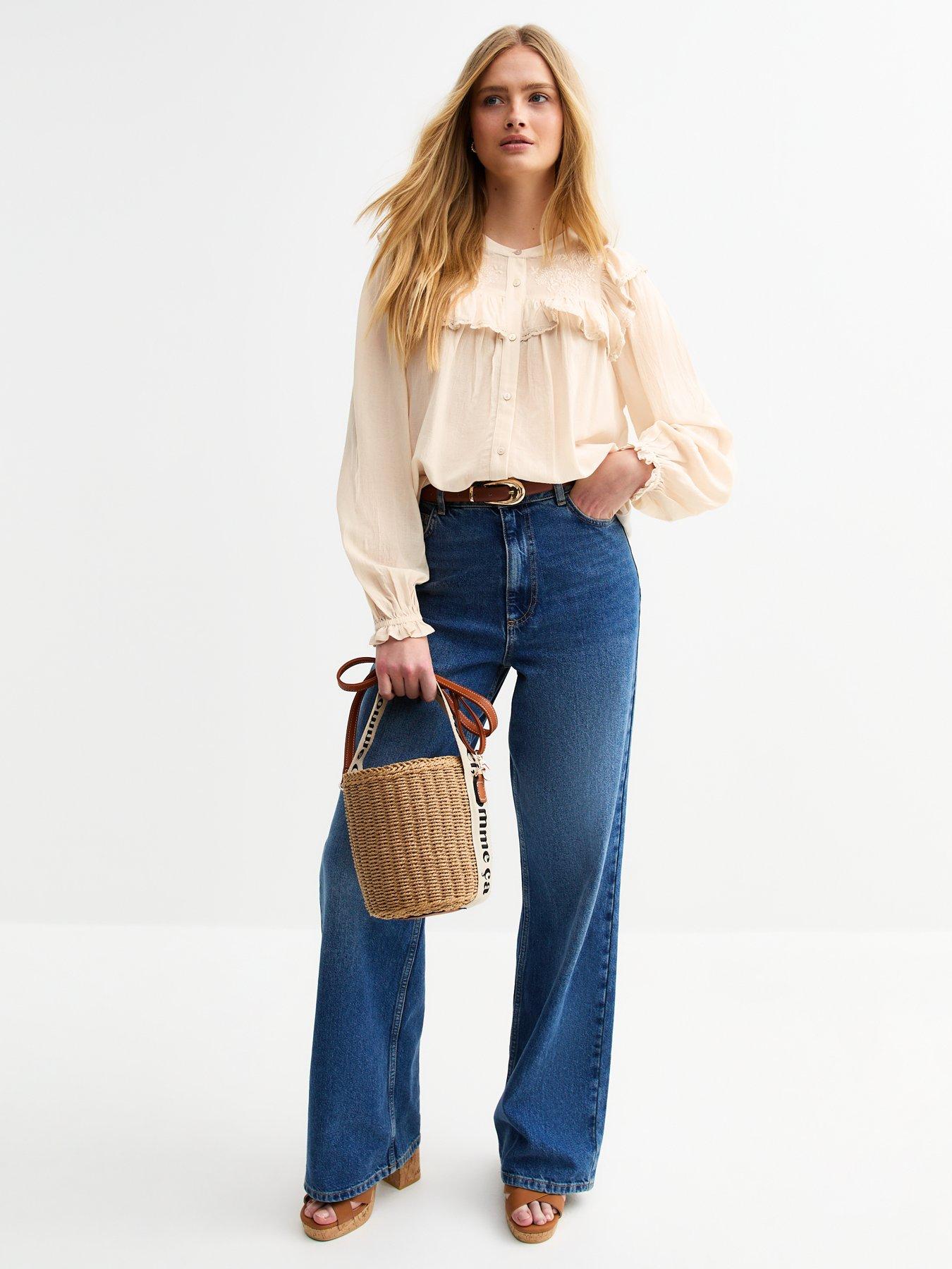 Printed Frill Blouse Cream Floral