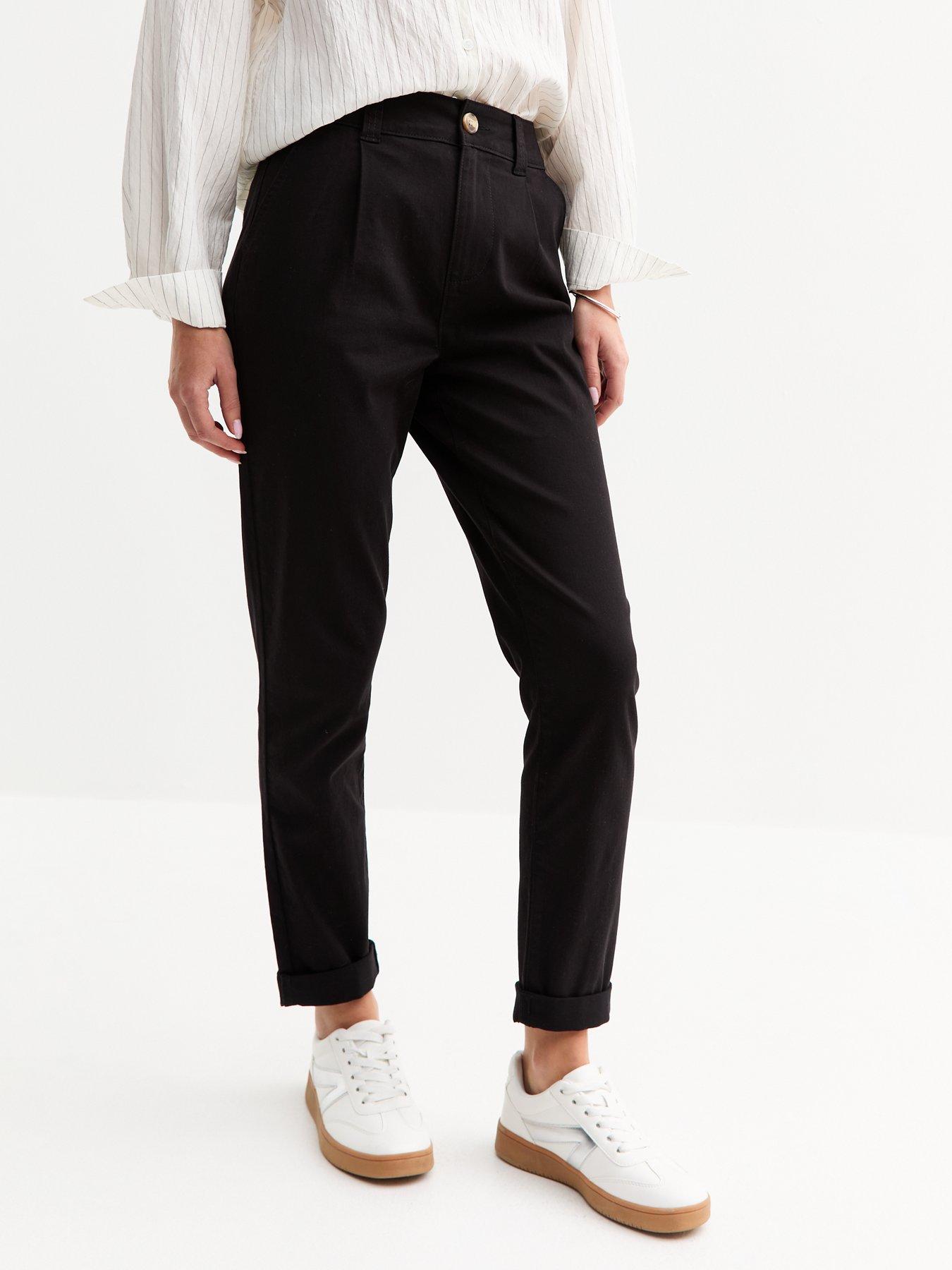 undefined Black Tapered Leg Chino Trousers