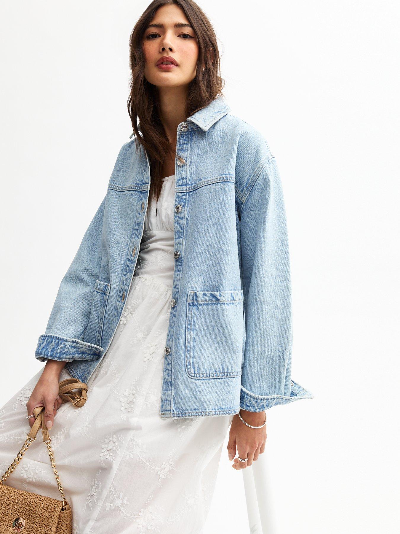 undefined Blue Faded Denim Shacket