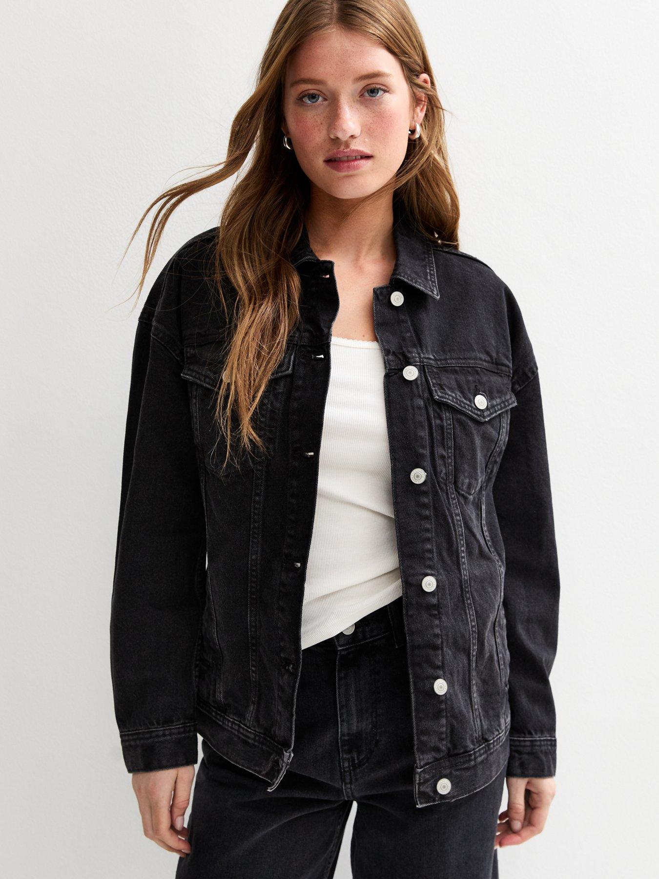 undefined Oversized Denim Jacket - Black