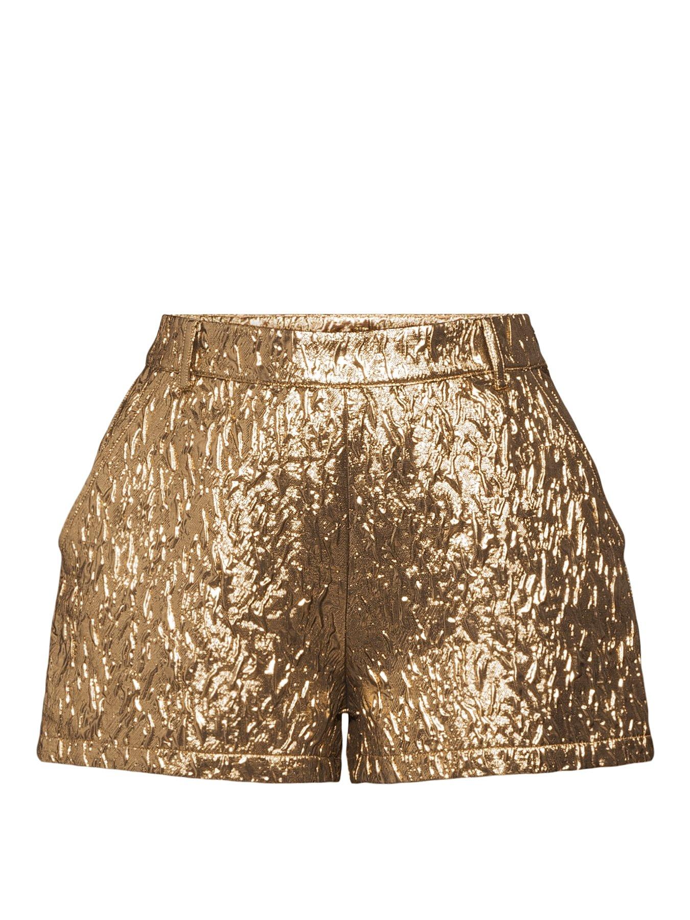 Image 6 of 6 of The Very Collection Textured Shorts - Gold