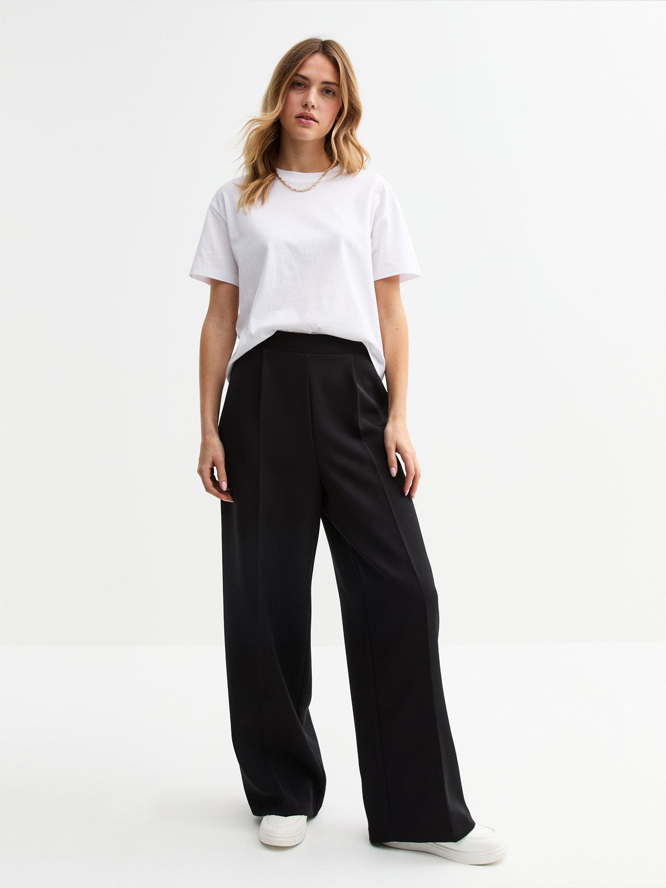 undefined Black Pull-on Tailored Trousers