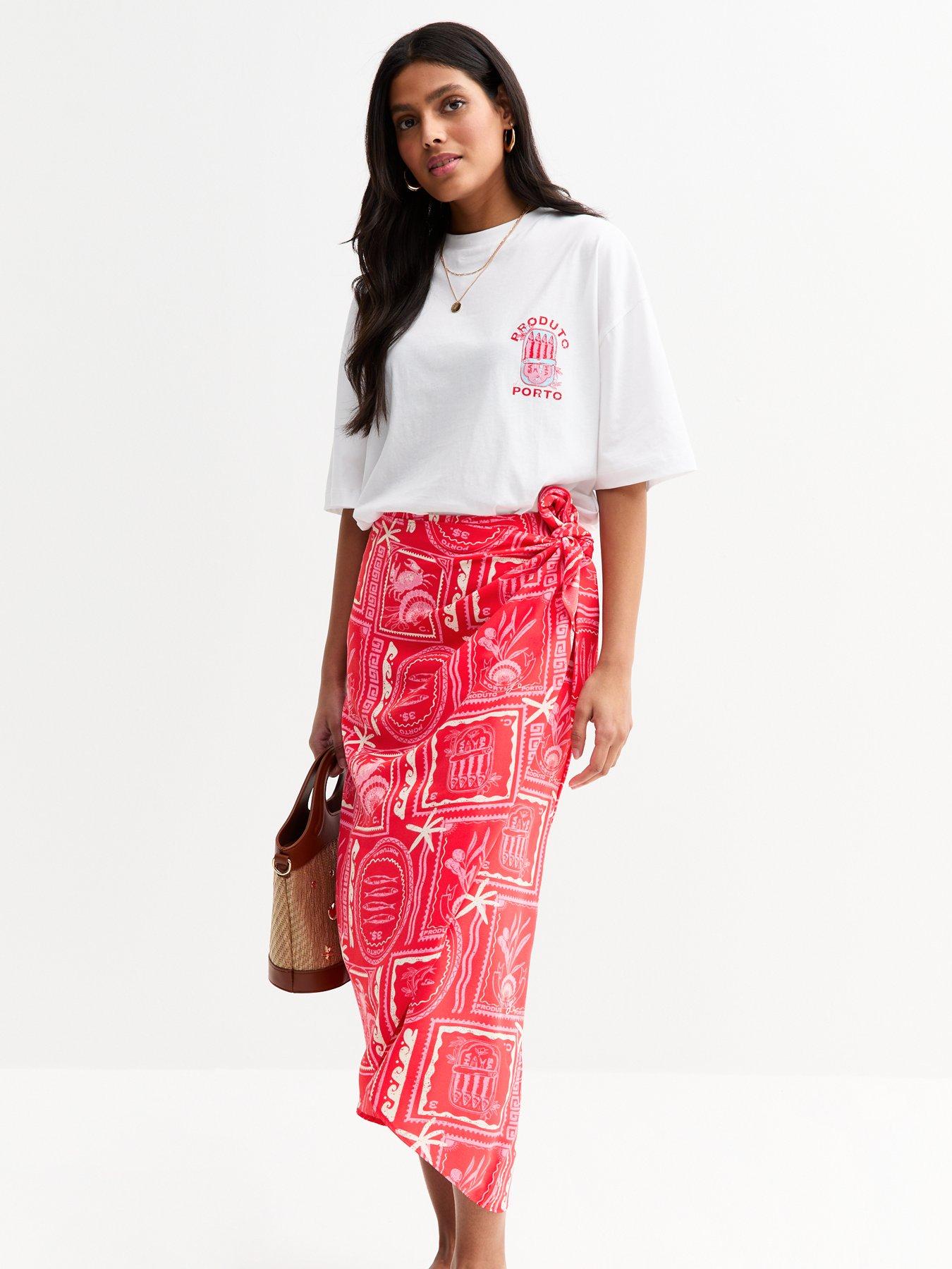 undefined Sea Print Sarong Skirt - Pink