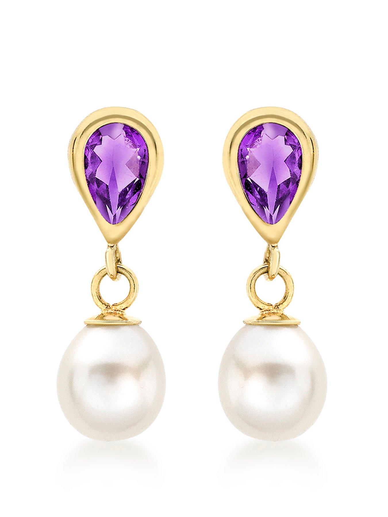 undefined 9ct Tear Amy Pearl Drop Earring