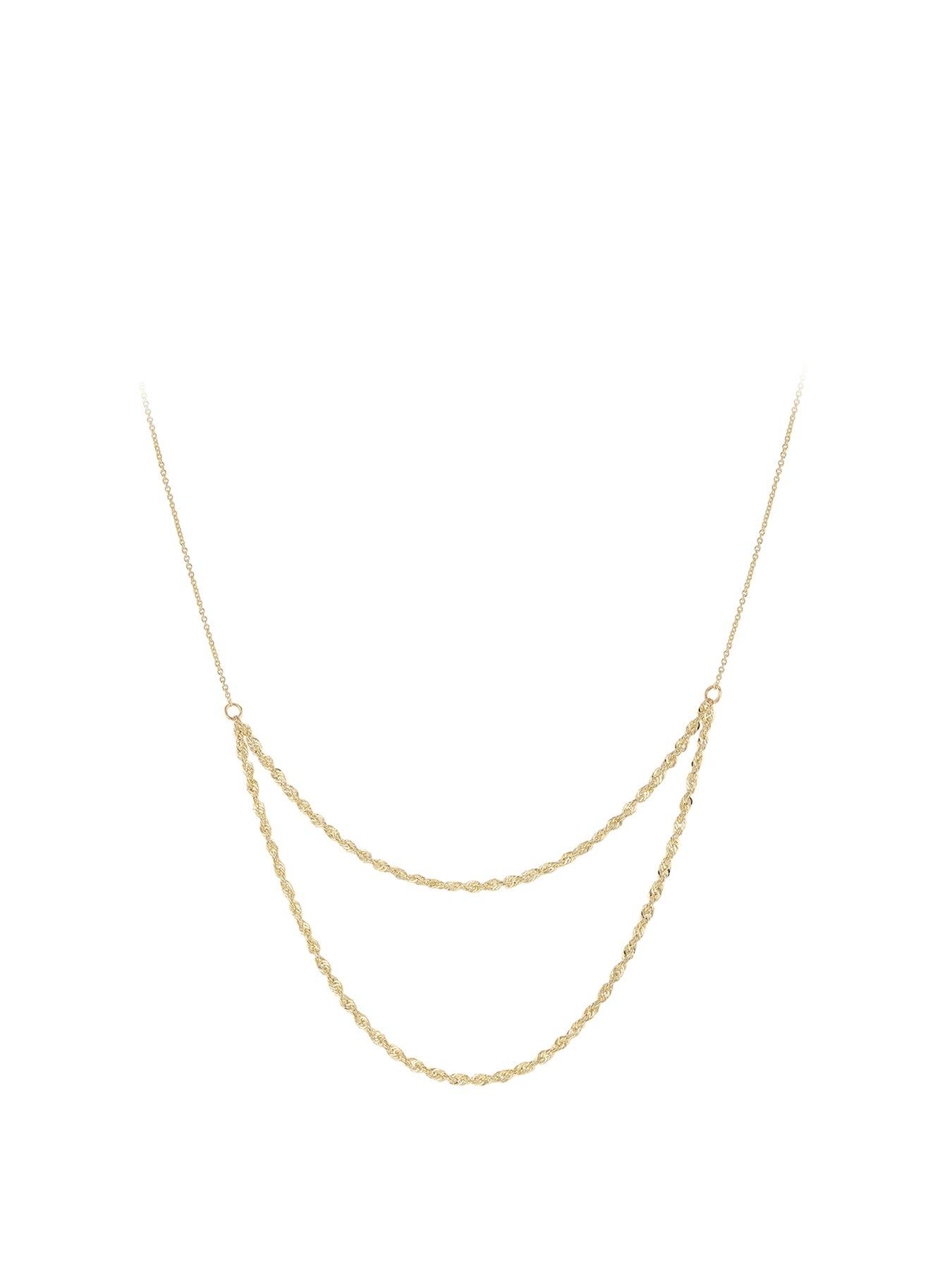 undefined 9ct 2Strand Rope/Trace Necklace
