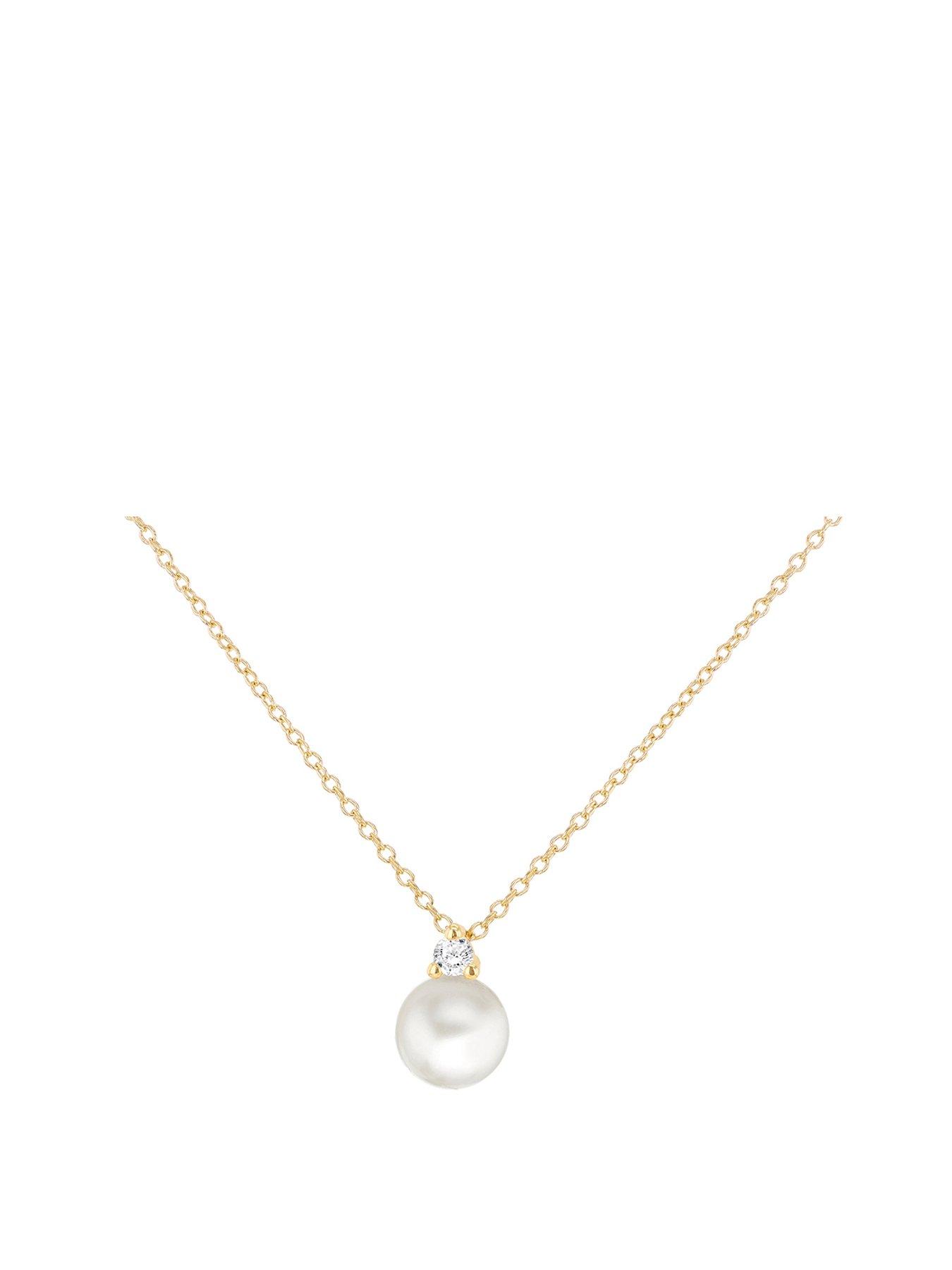 undefined 9ct Whtcz+Pearl Necklace