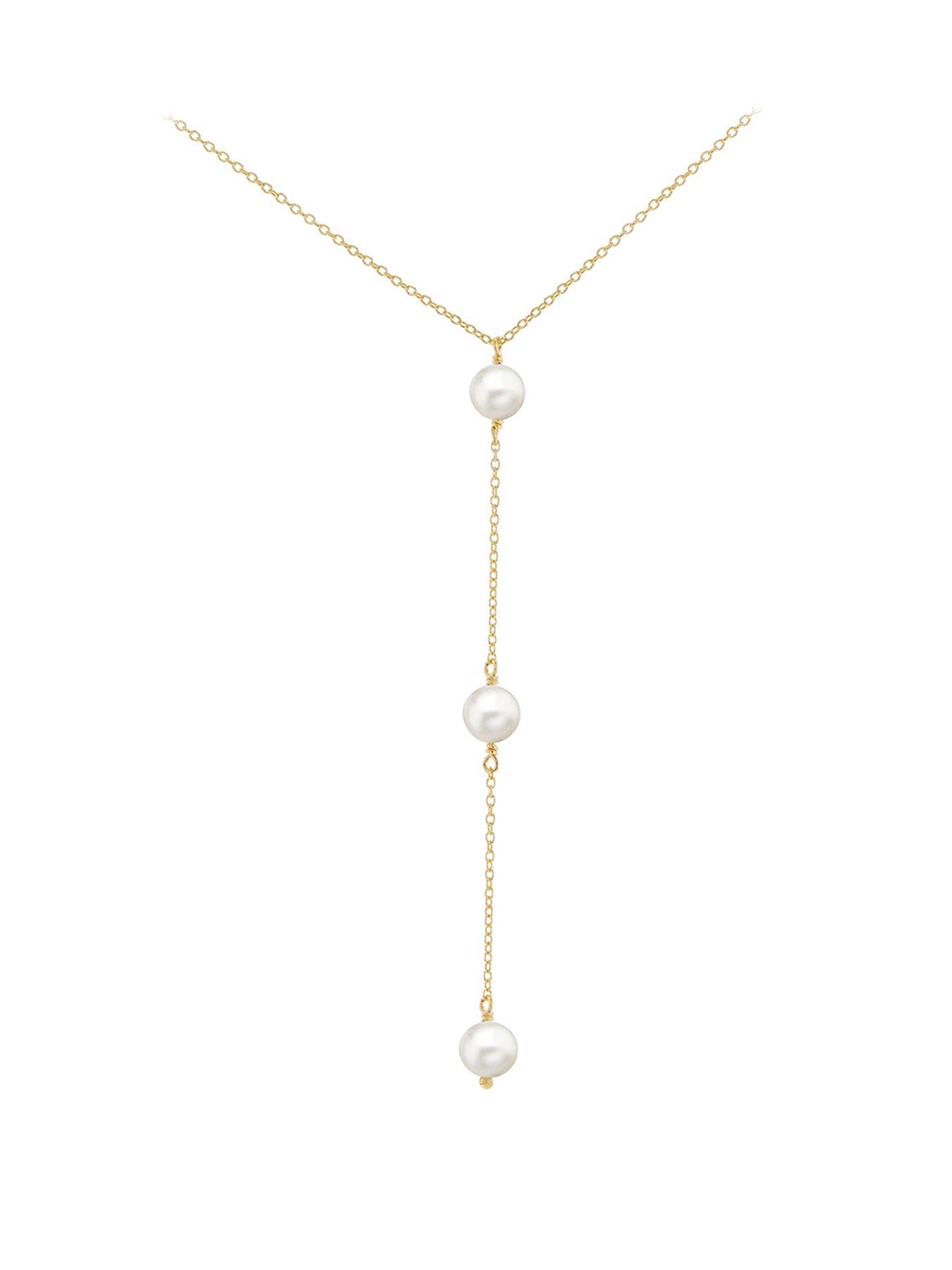 undefined 9ct 3 Drops Pearls Necklace