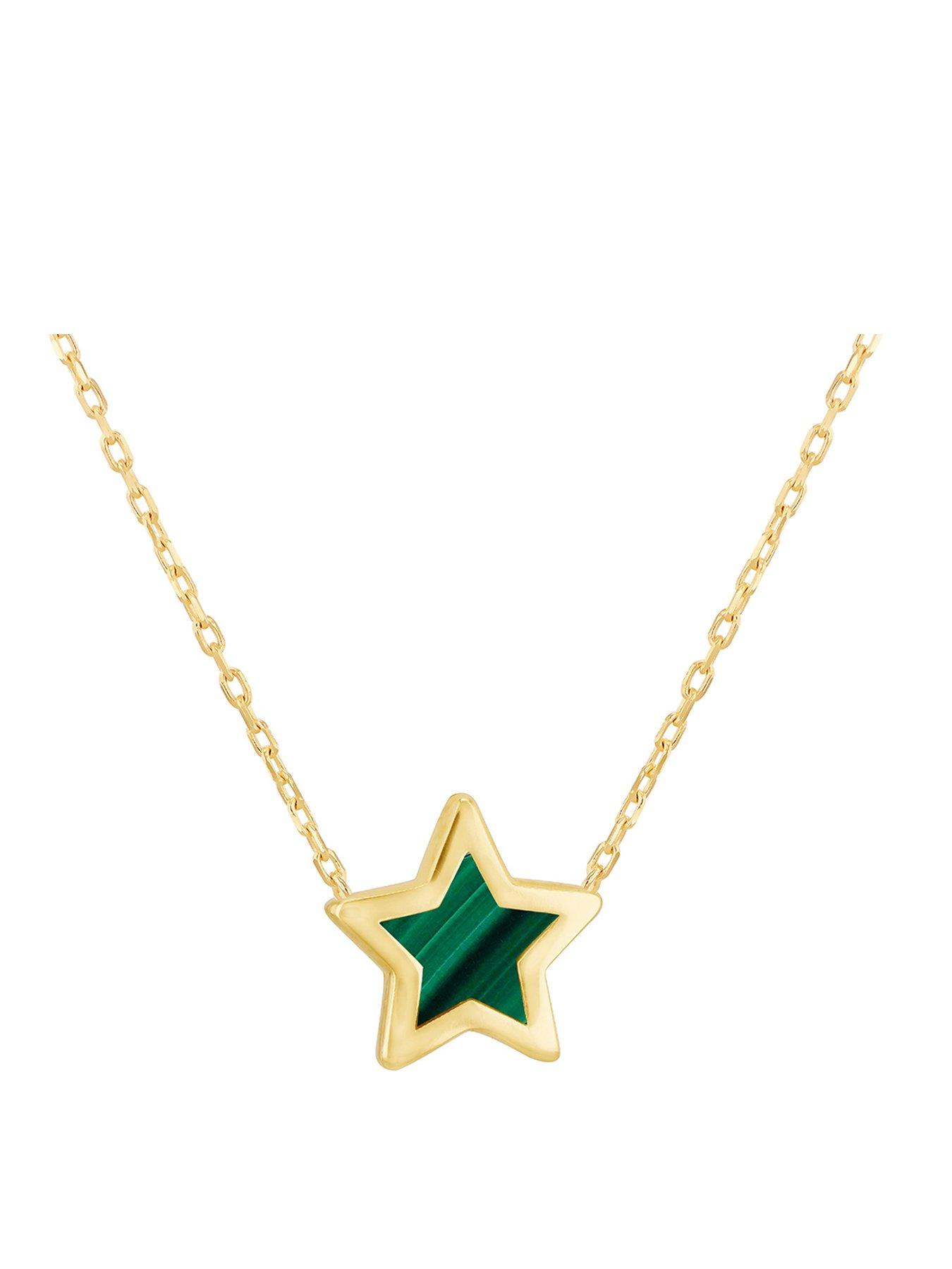 undefined 9ct Malachite Star Necklace
