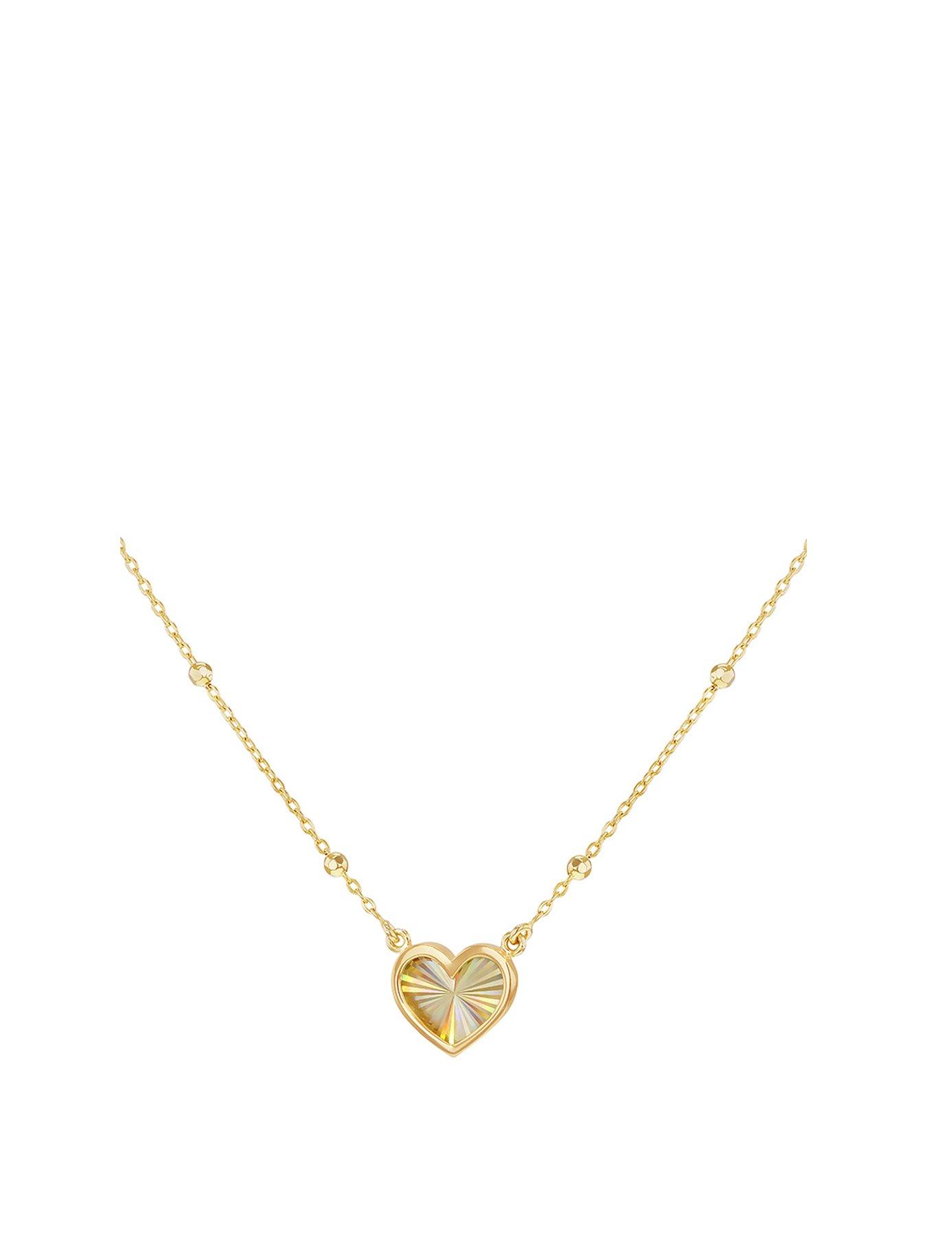 undefined 9ct Rainbow Heart Trace Necklace