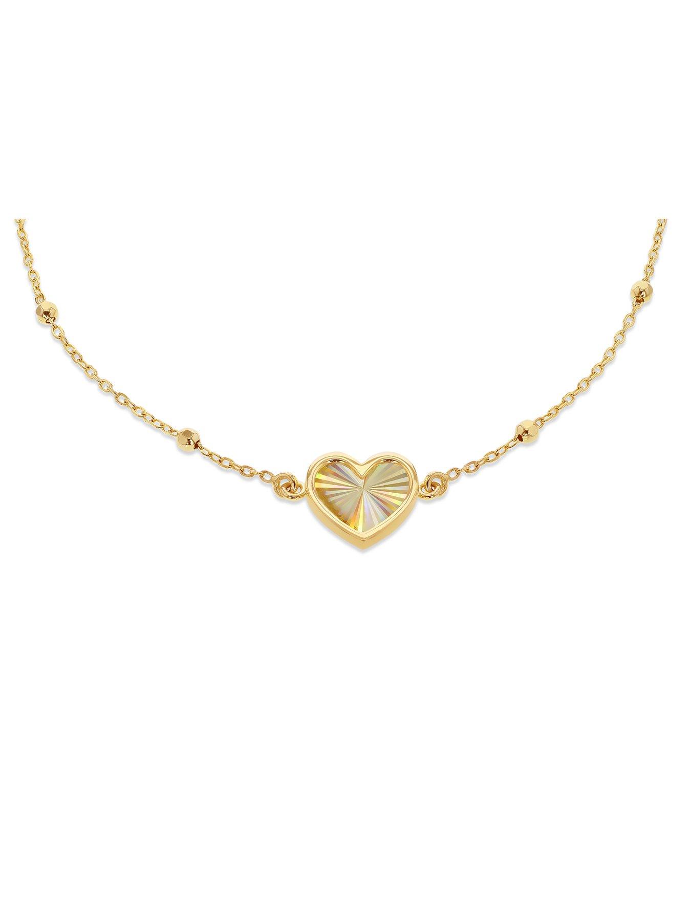 Image 3 of 4 of The Love Collection 9ct Rainbow Heart Trace Bracelet