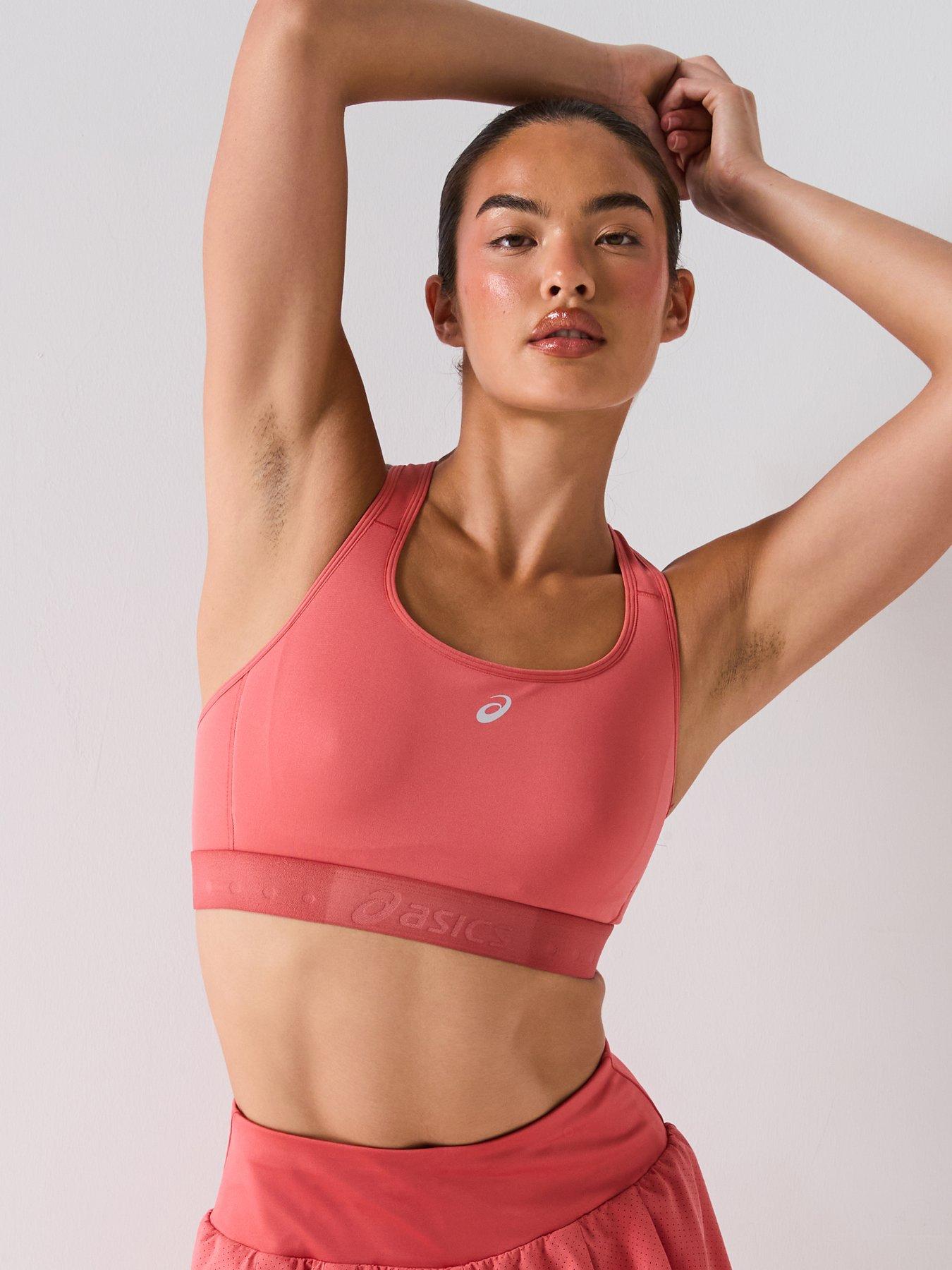 Asics: Womens Running Road Compression Sports Bra - Pink