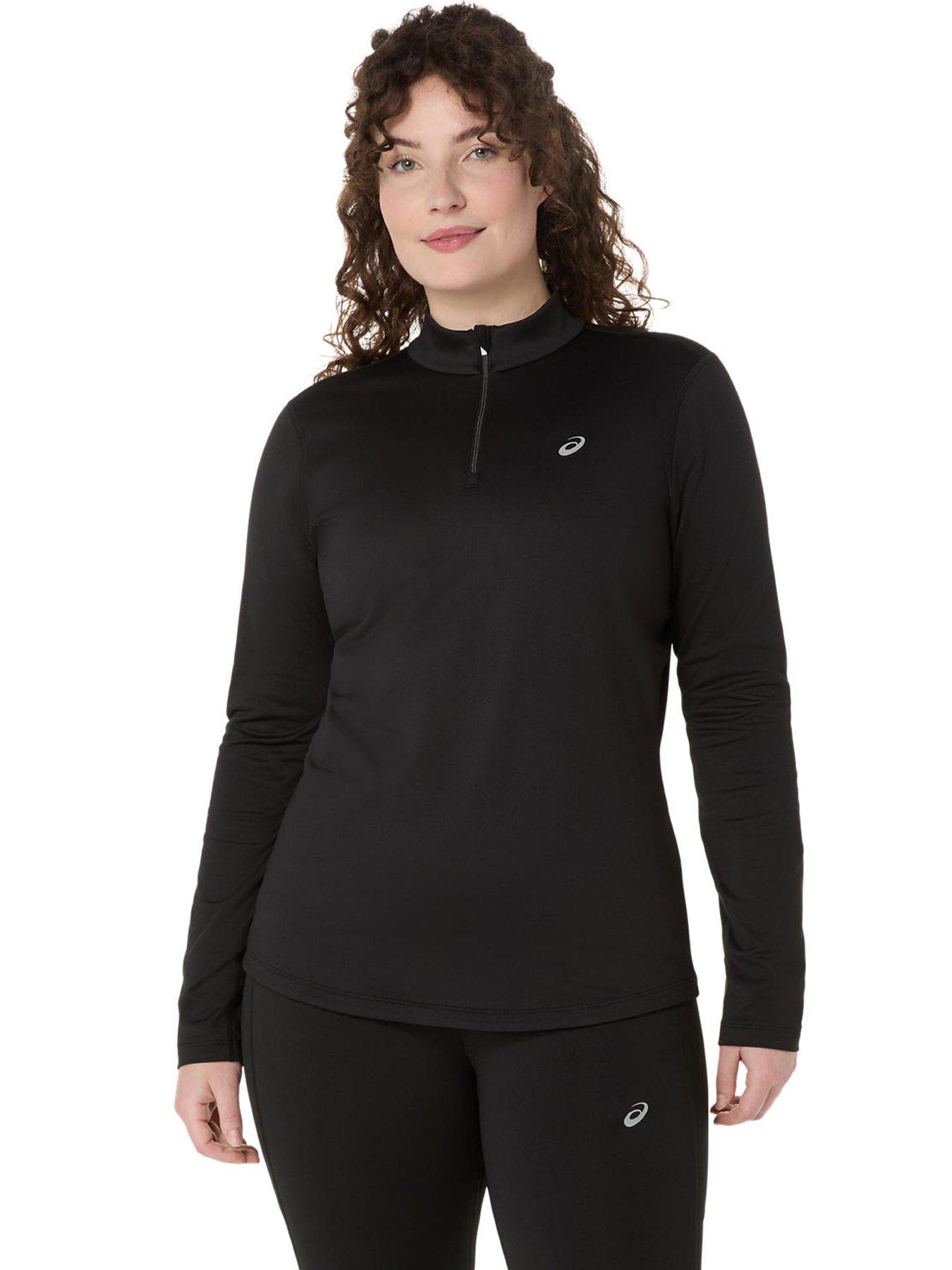 undefined Womens Running Core Long Sleeve 1/2 Zip Winter Top - Black