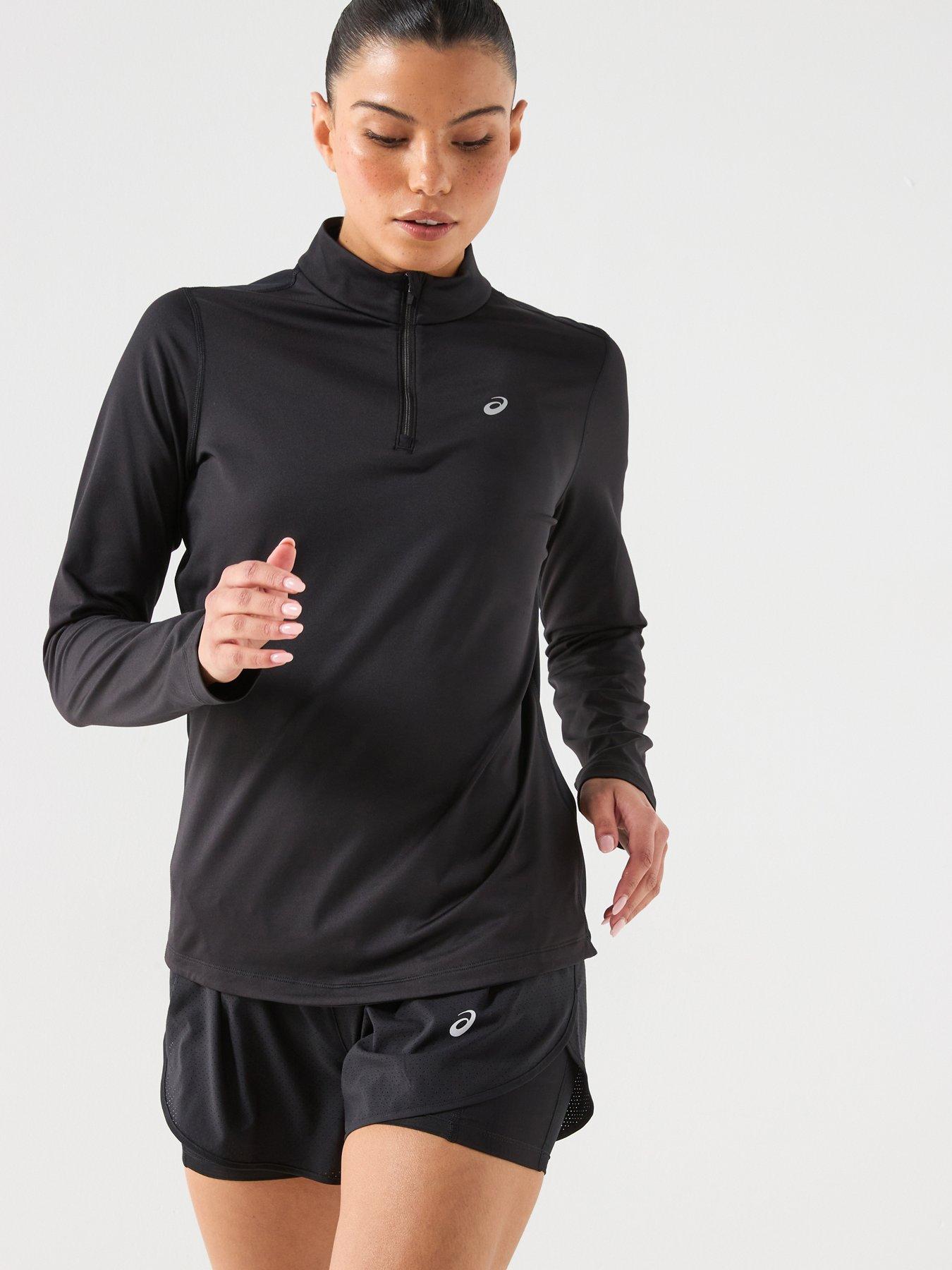 Asics Womens Running Core Long Sleeve 1/2 Zip Winter Top - Black