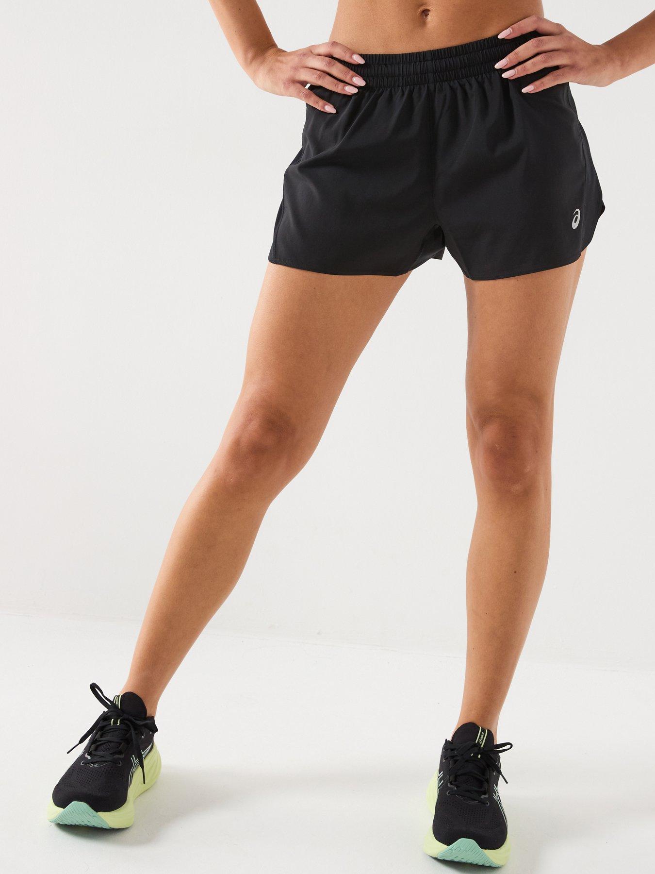 Asics Womens Running Core Split Shorts - Black