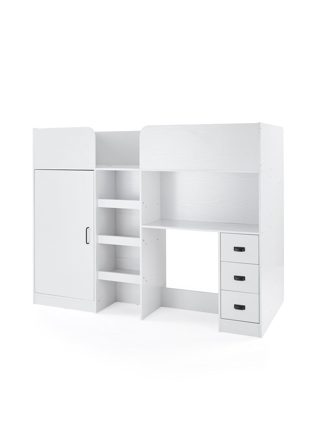 Image 3 of 6 of The Very Collection Jackson High Sleeper Bed with Wardrobe,&nbsp;Desk and&nbsp;Mattress Options