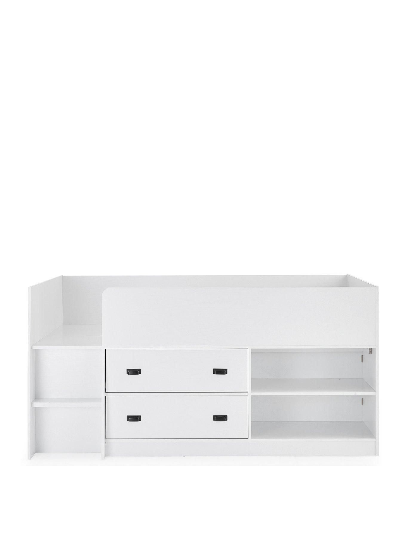 Image 2 of 6 of The Very Collection Jackson Mid Sleeper Bed with Drawers, Shelving and&nbsp;Mattress Options (Buy &amp; SAVE!) - White