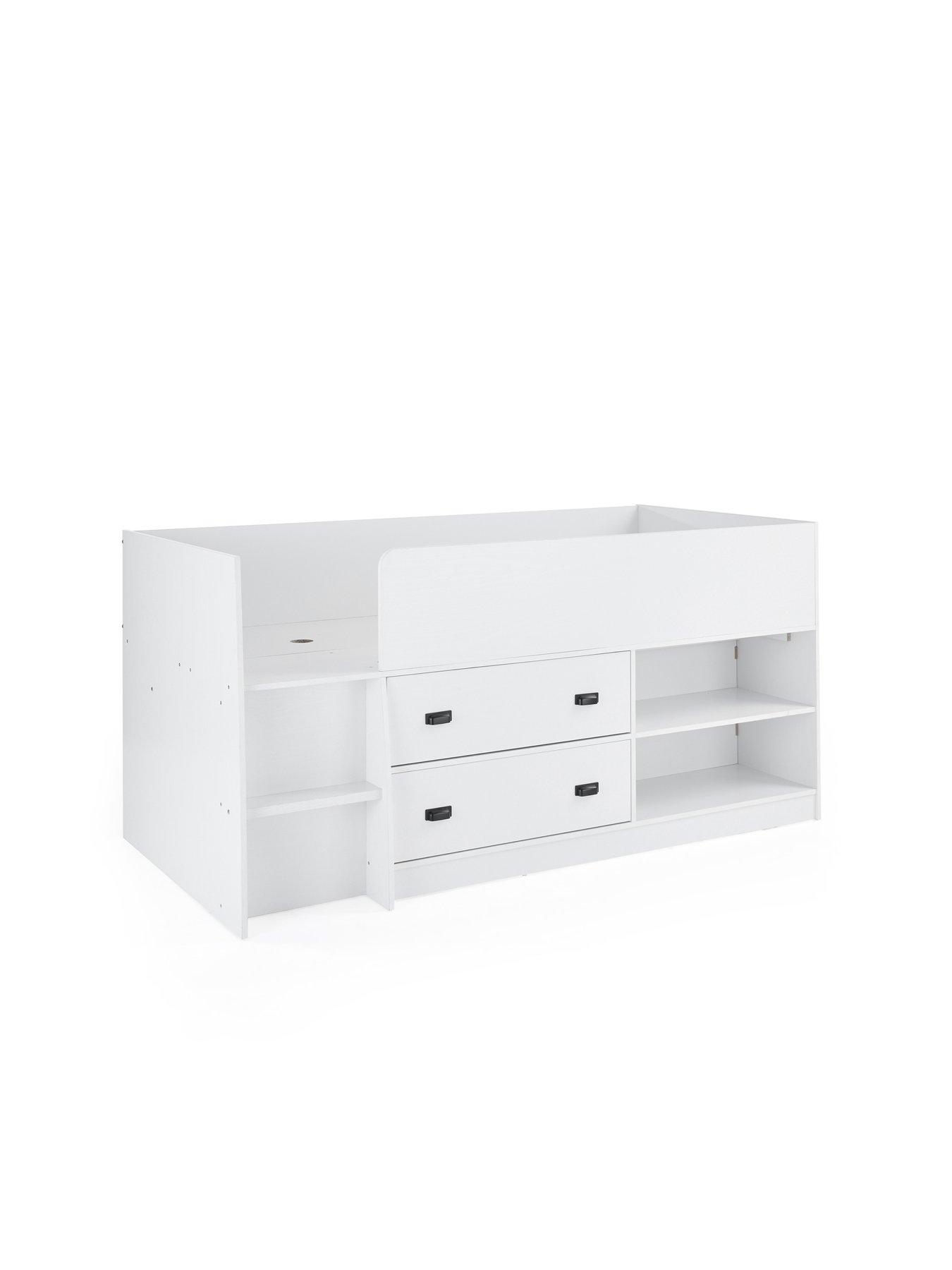Image 3 of 6 of The Very Collection Jackson Mid Sleeper Bed with Drawers, Shelving and&nbsp;Mattress Options (Buy &amp; SAVE!) - White