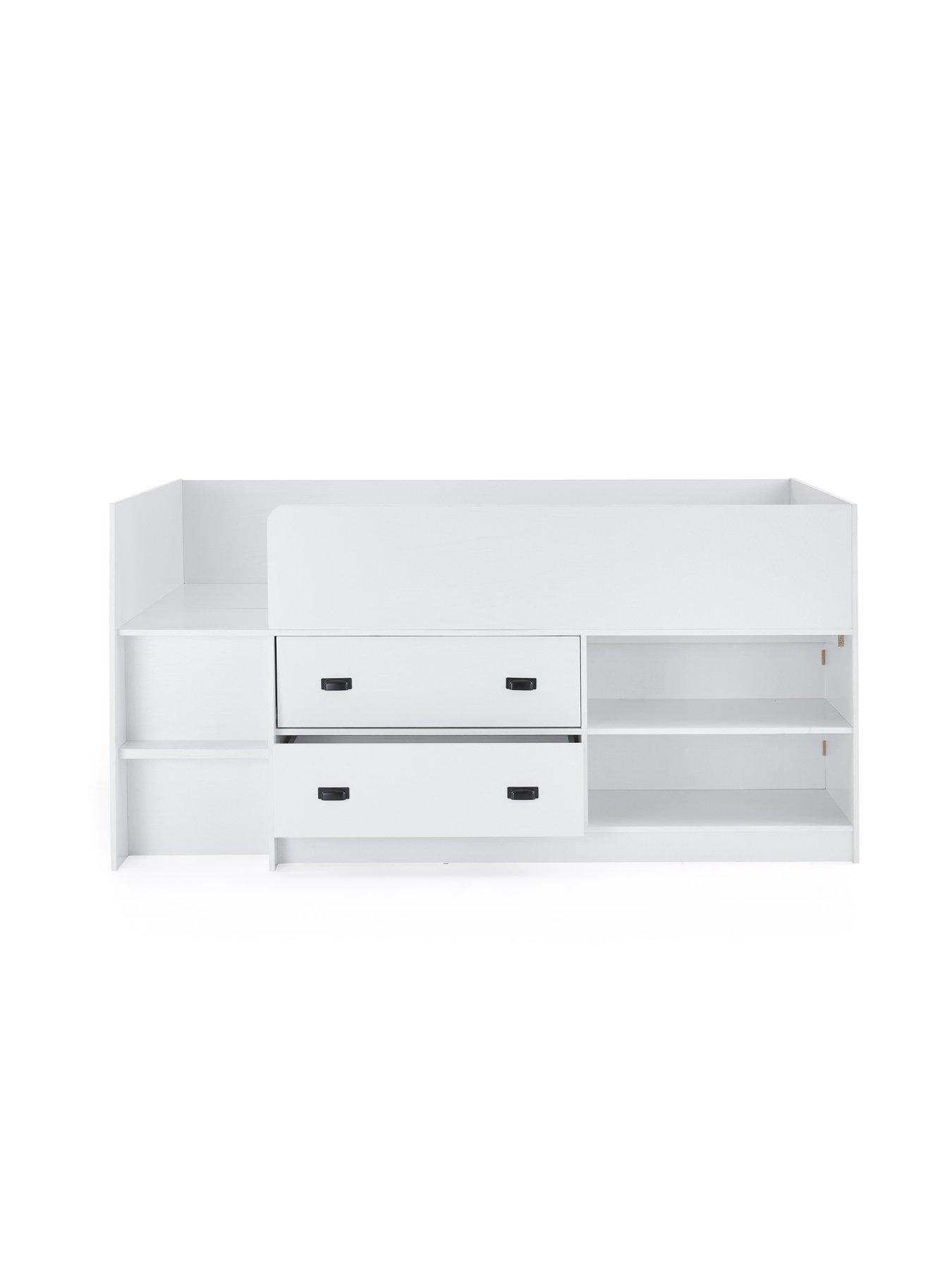 Image 6 of 6 of The Very Collection Jackson Mid Sleeper Bed with Drawers, Shelving and&nbsp;Mattress Options (Buy &amp; SAVE!) - White