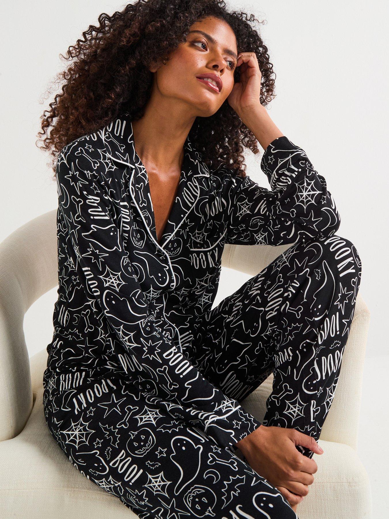 Image 7 of 7 of The Very Collection Womens Family Halloween Jersey Pyjama Set - Black