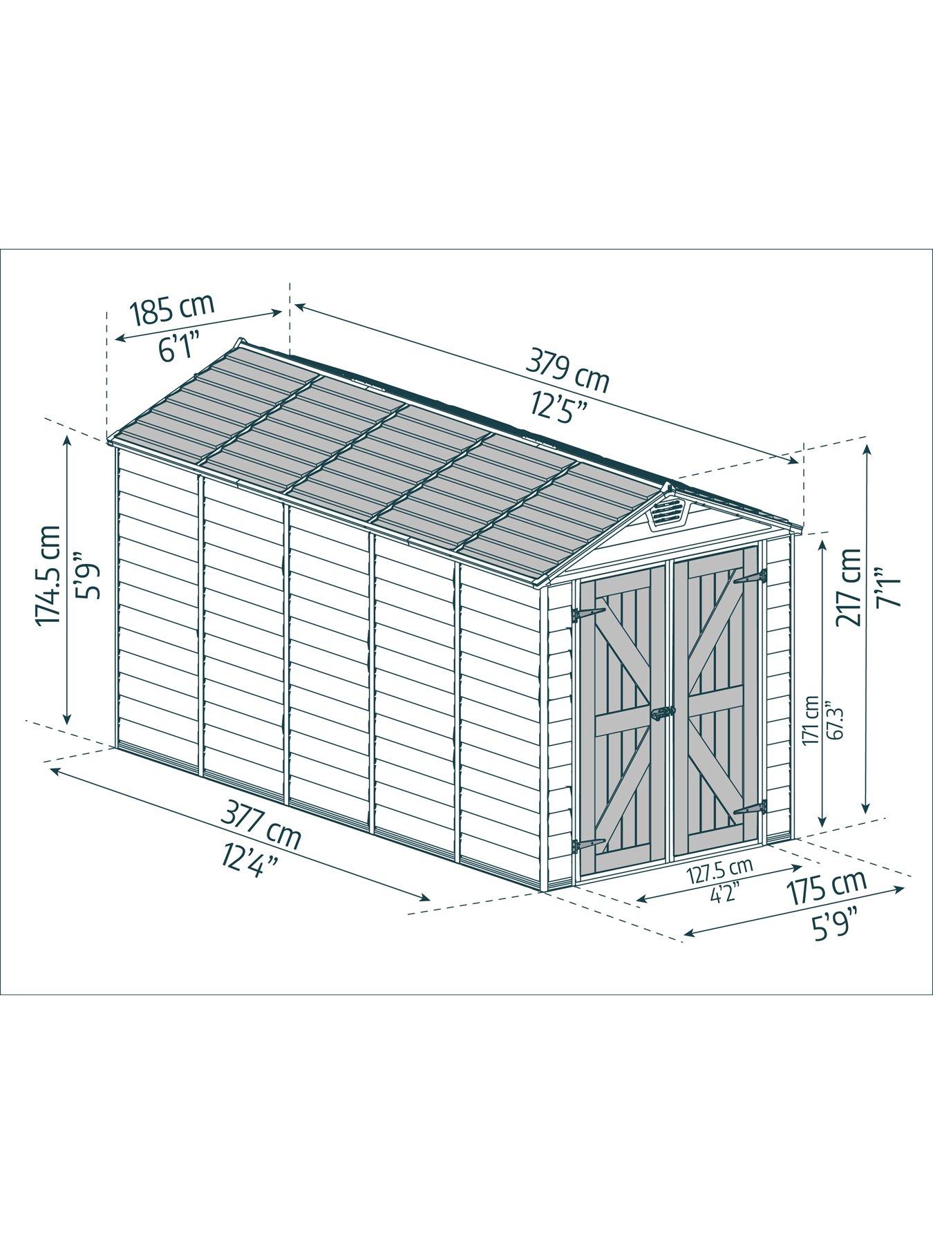 Image 4 of 5 of Canopia by Palram Skylight Shed 6X12 D. Grey-Special Pack