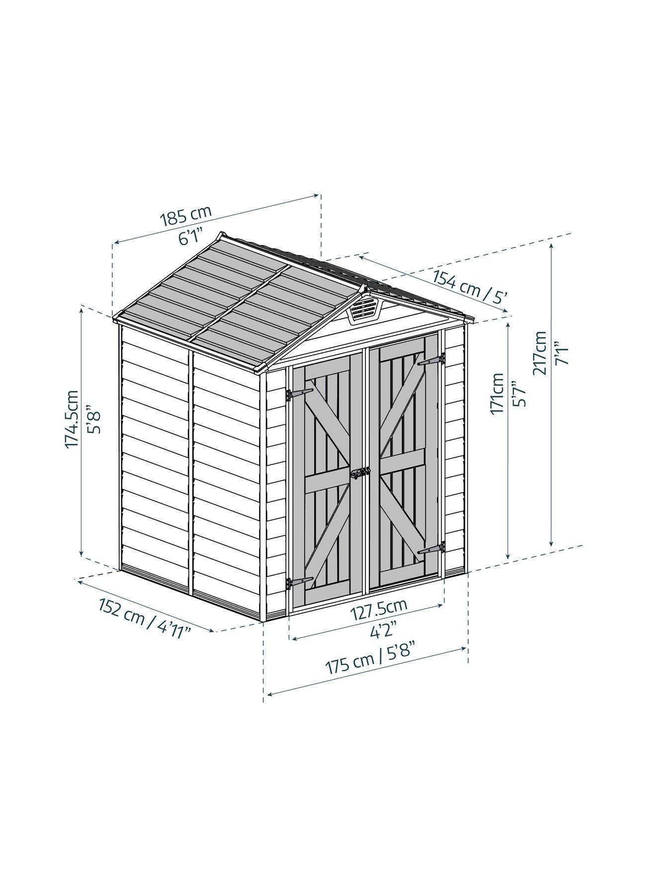 Image 4 of 5 of Canopia by Palram Skylight Shed 6X5 Tan - Special Pack