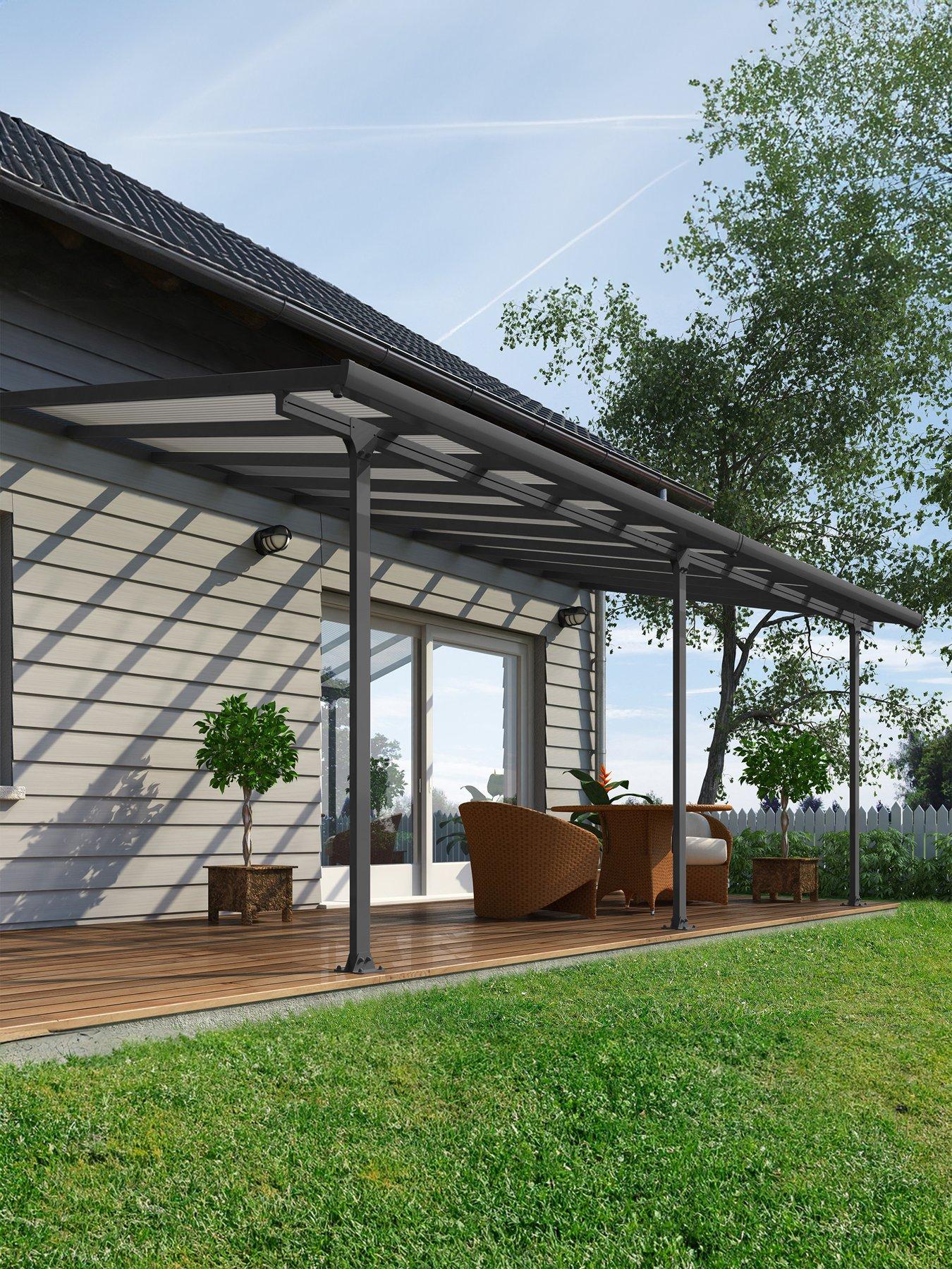 Canopia by Palram Feria Patio Cover 3X6.10 Grey Clear Value Pack