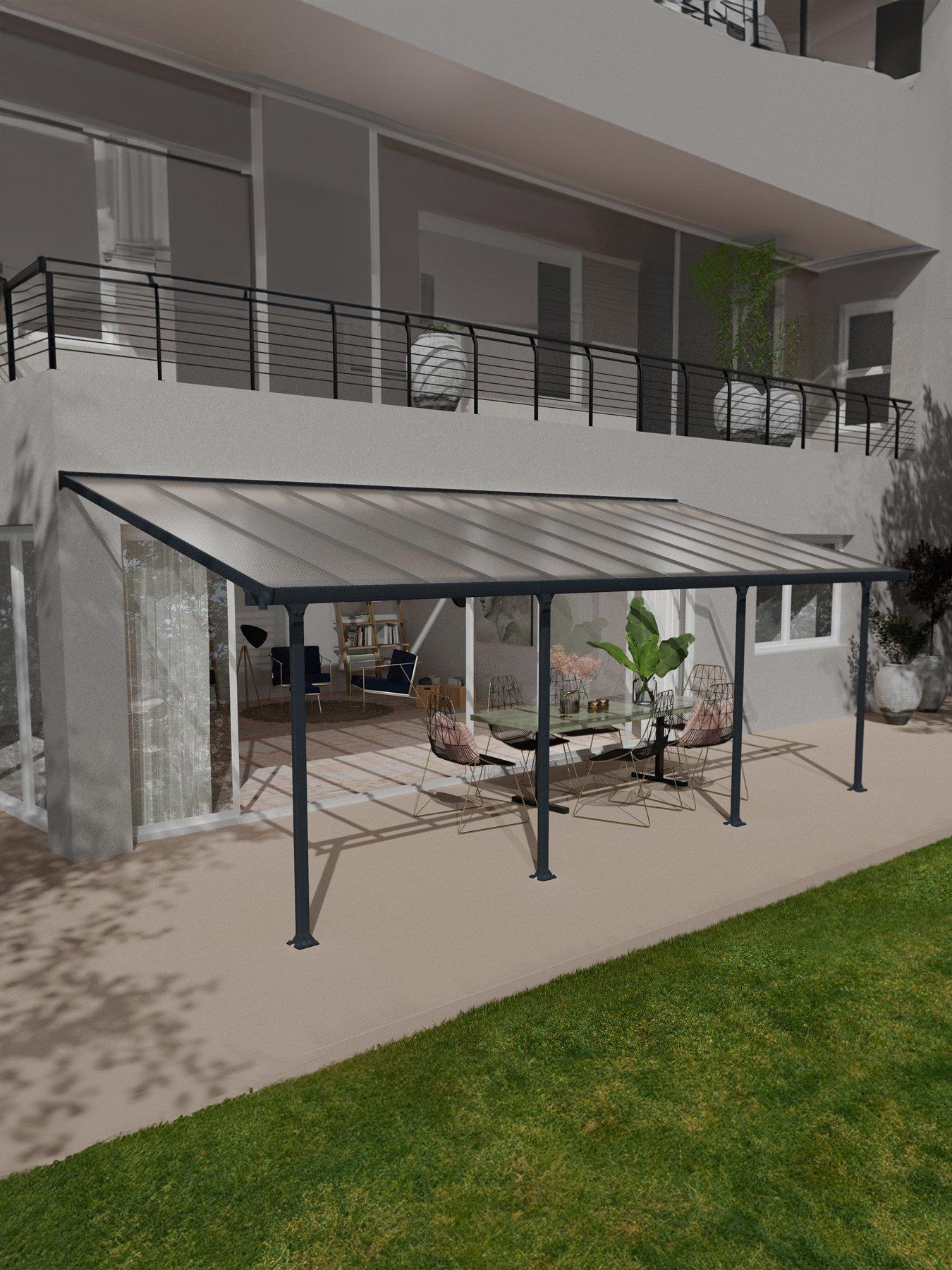 Canopia by Palram Feria Patio Cover 3X7.30 Grey Clear Special Pack