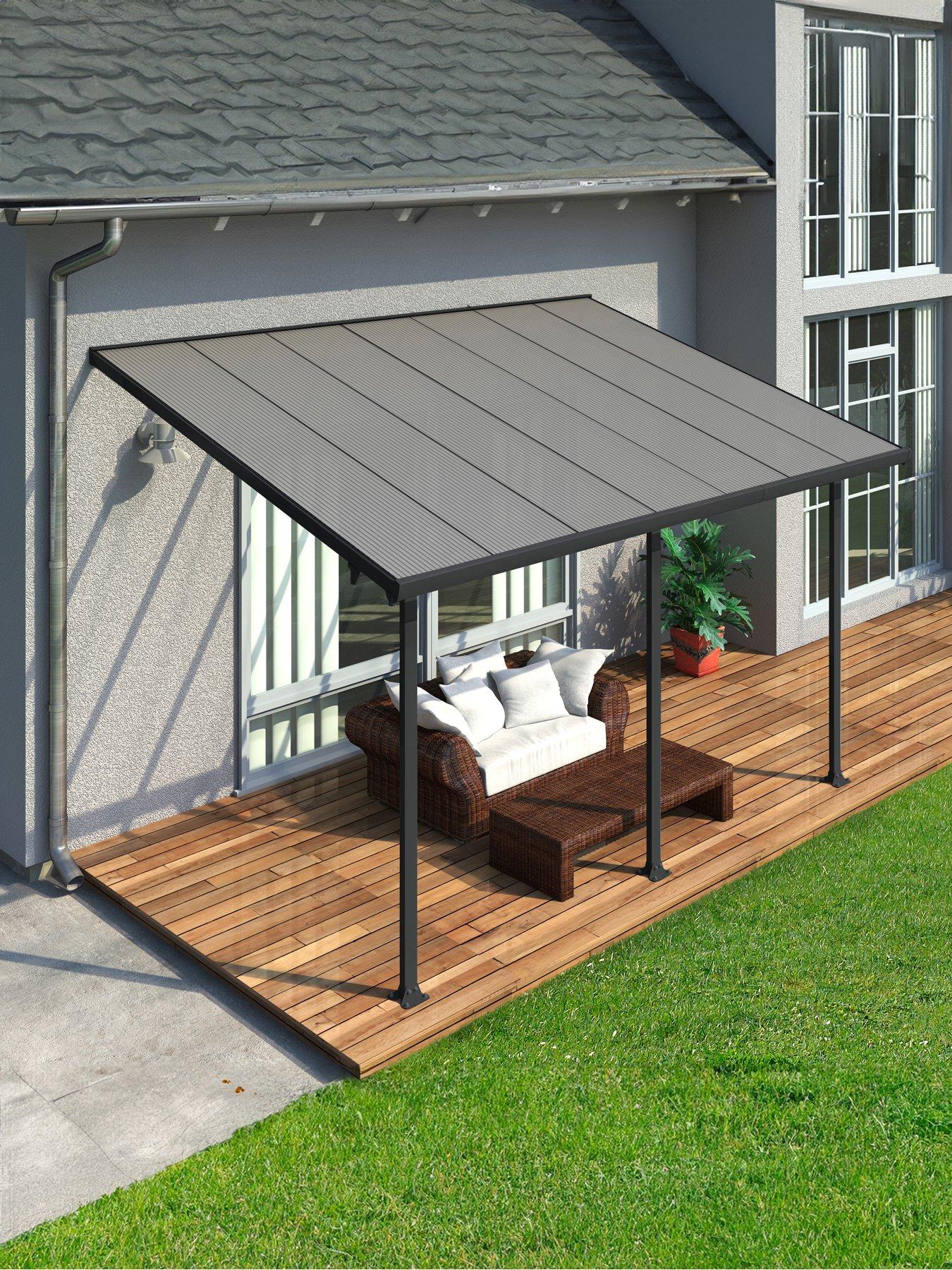 Canopia by Palram Feria Patio Cover 3X4.25 Grey Clear Value Pack