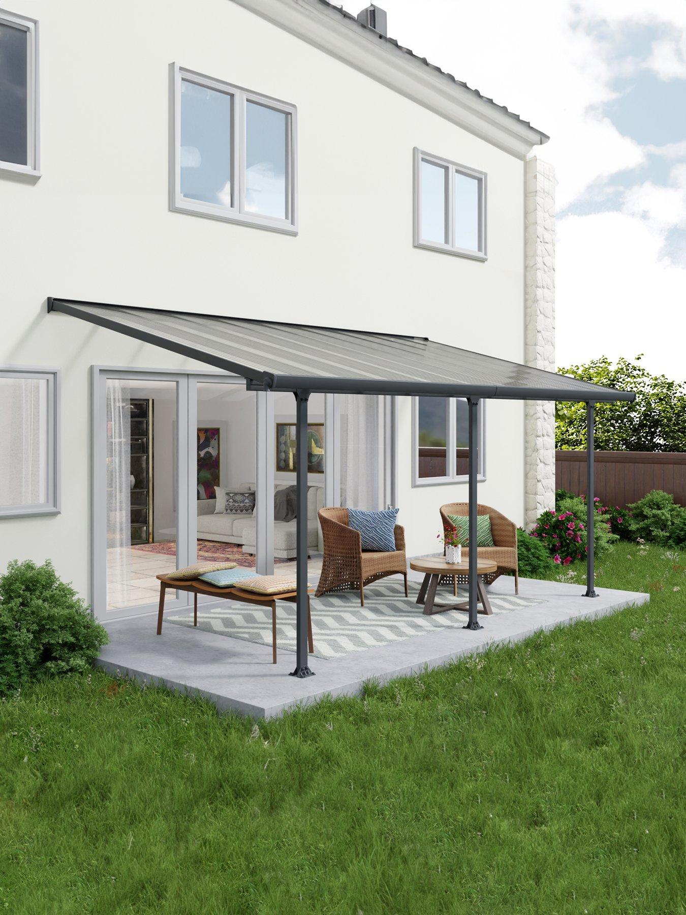 Canopia by Palram Feria Patio Cover 3X5.46 Grey Clear Value Pack